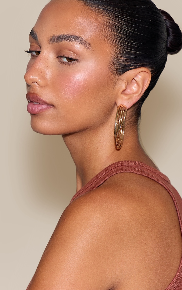 Gold Layered Twist Hoop Earrings
