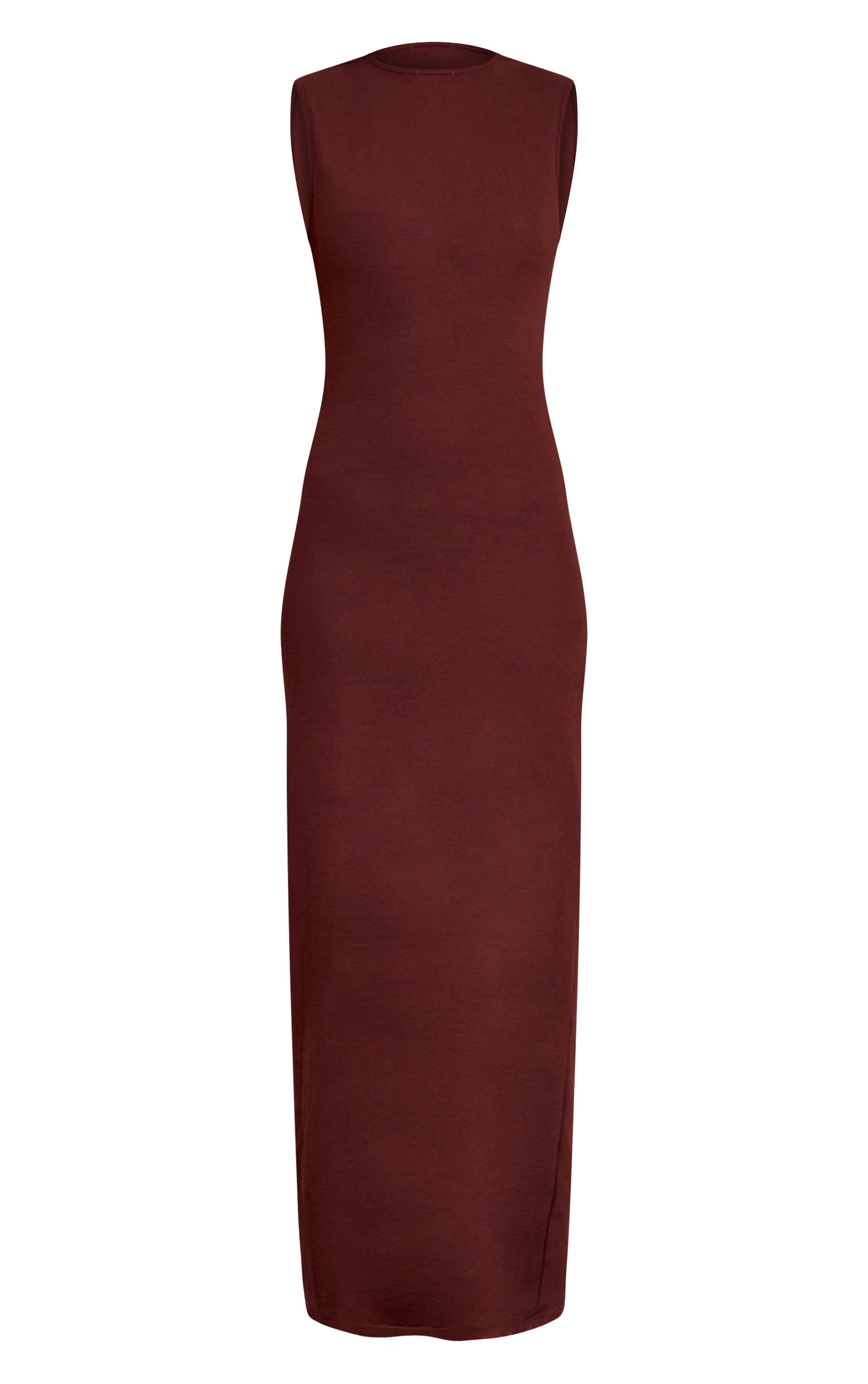 Chocolate Soft Brushed Boat Neck Maxi Dress image 5