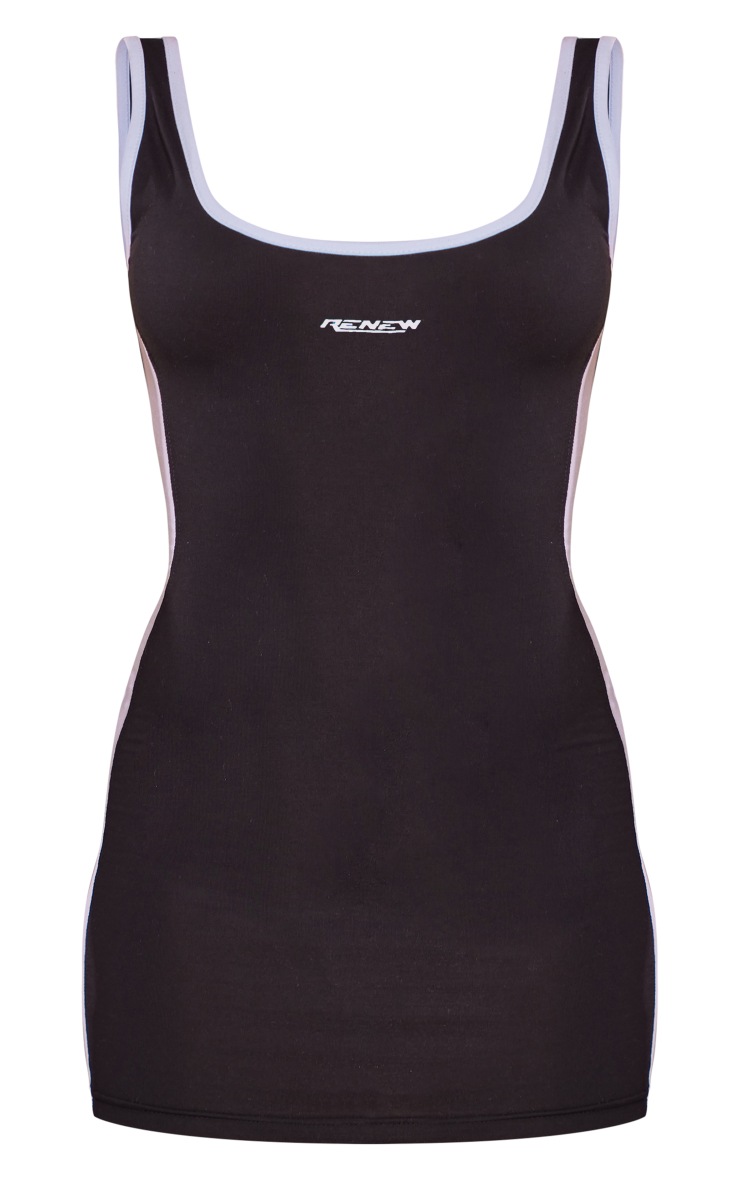 Black Panel Detail Mini Dress image 5