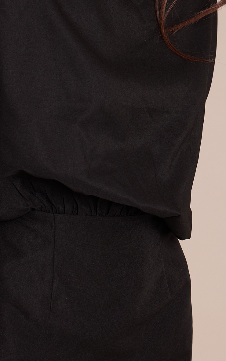 Black Cotton Poplin Bodycon Dress image 4