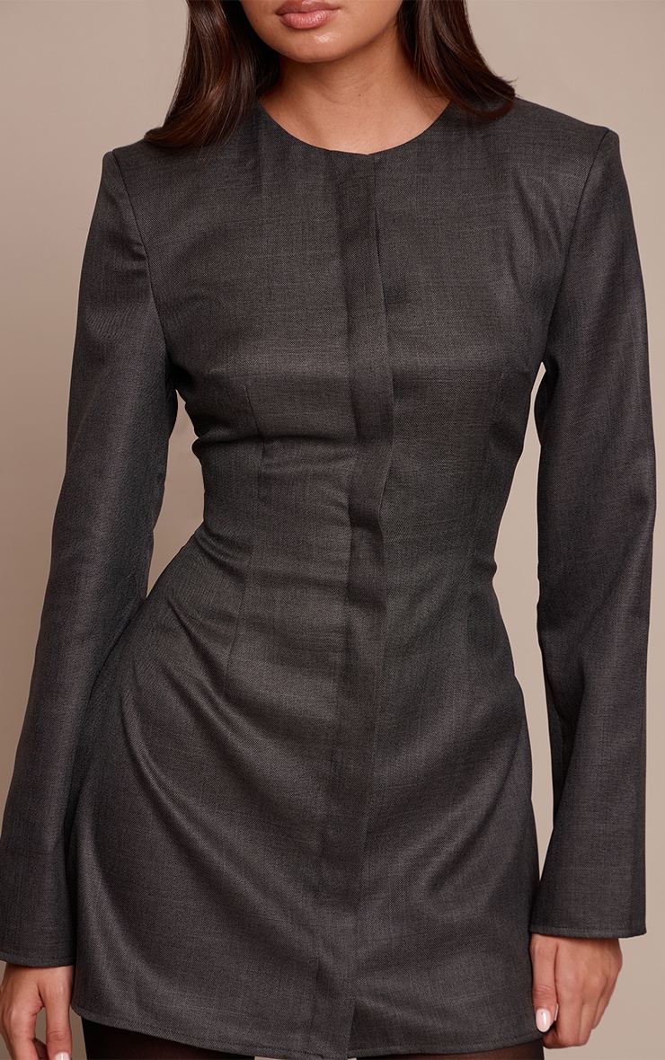 Robe blazer oversize en velours côtelé noir image 4