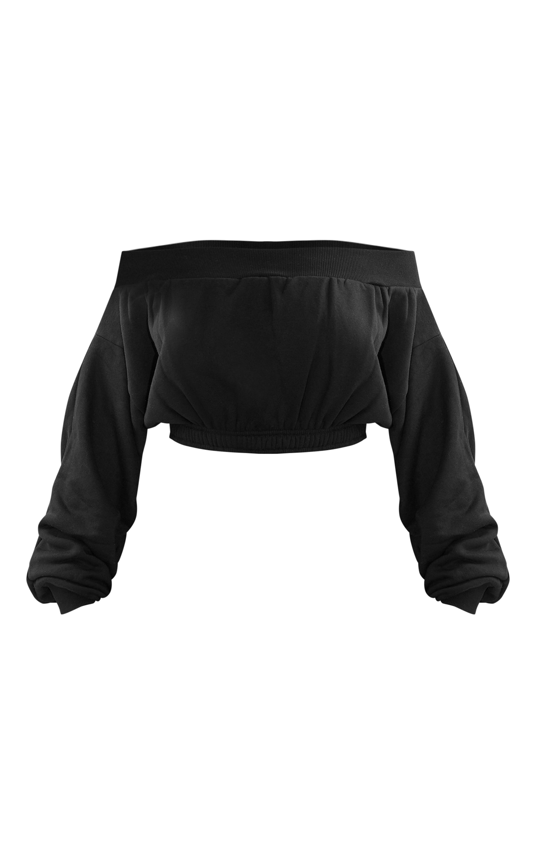 Shape Black Bardot Ruched Detail Sweatshirt image 5