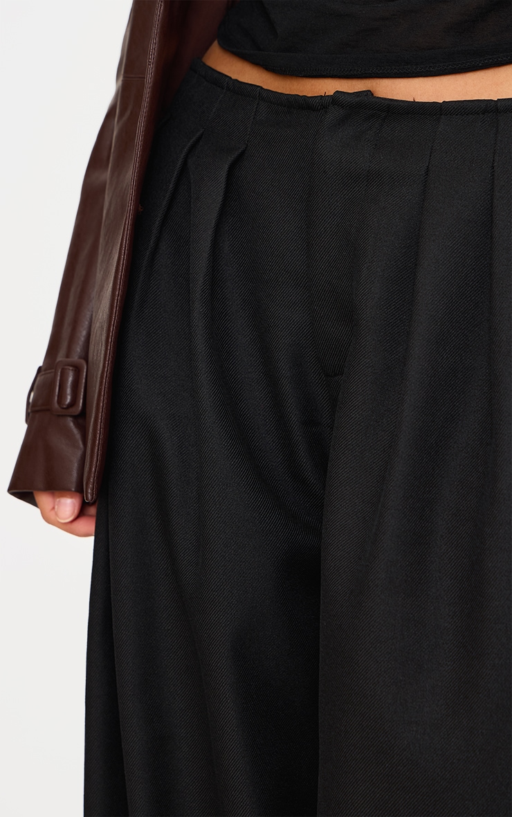 Pantalon de tailleur tissé noir à taille fine et pinces image 4