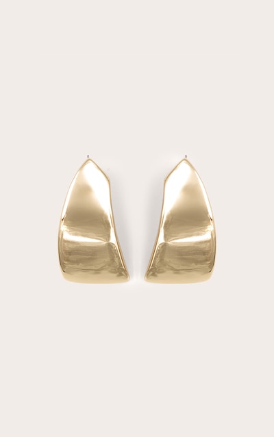 Boucles d'oreilles XXL oversize carrées dorées