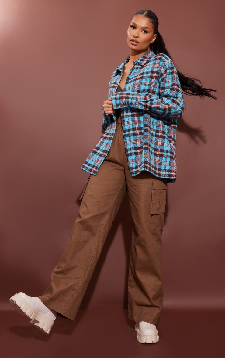 brown oversized flannel shirt
