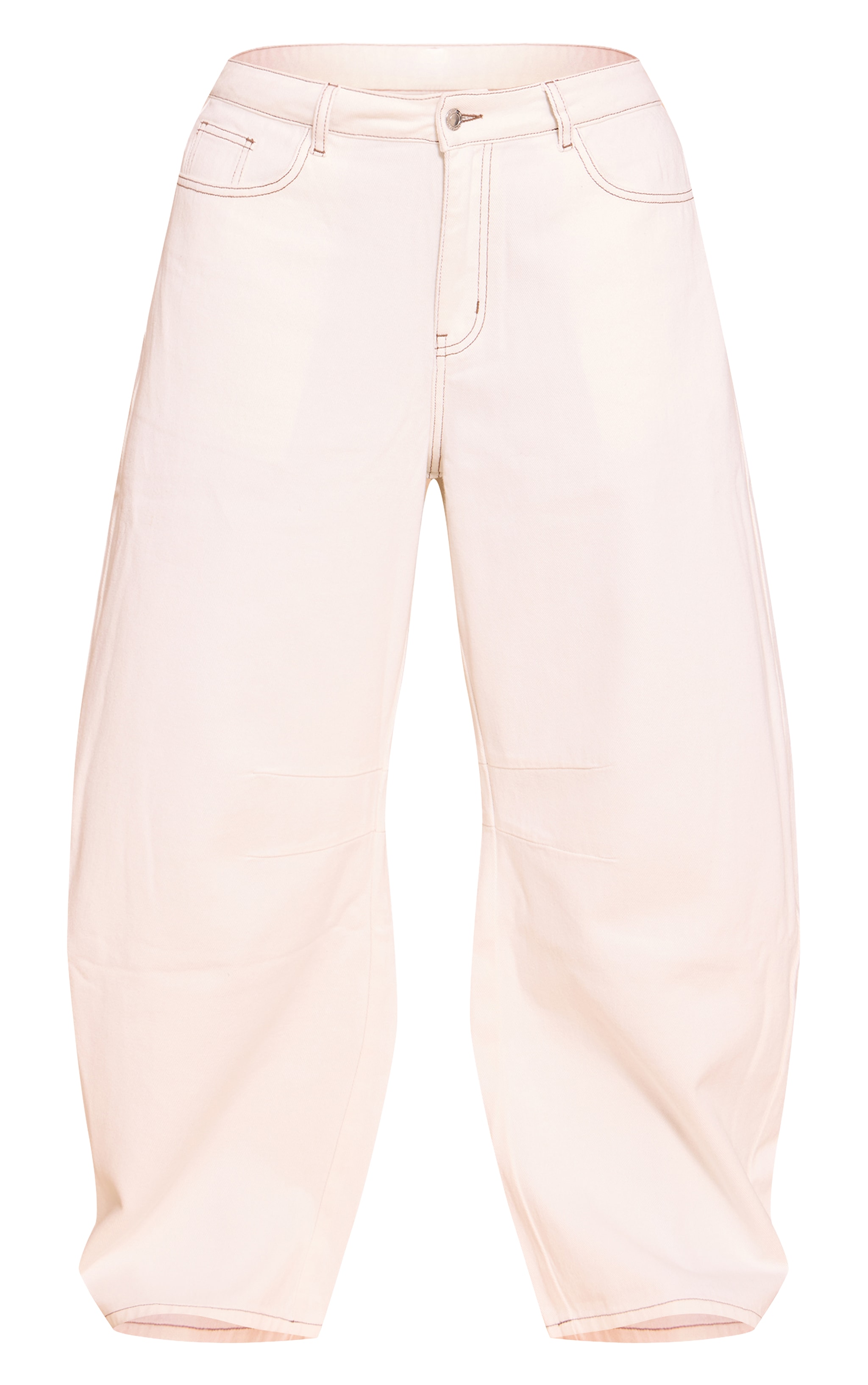 Plus White Seam Detail Barrel Jean image 5