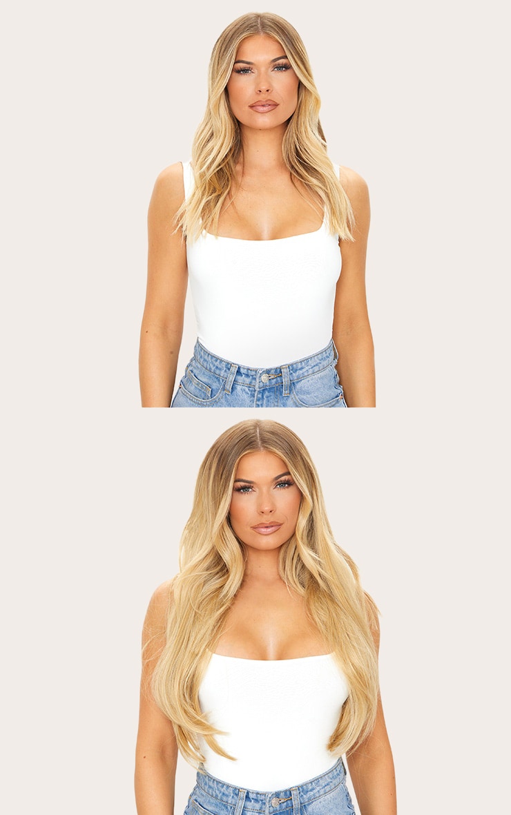 LullaBellz Super Thick 22'5 Piece Straight Clip In Hair Extensions Golden Blonde image 3