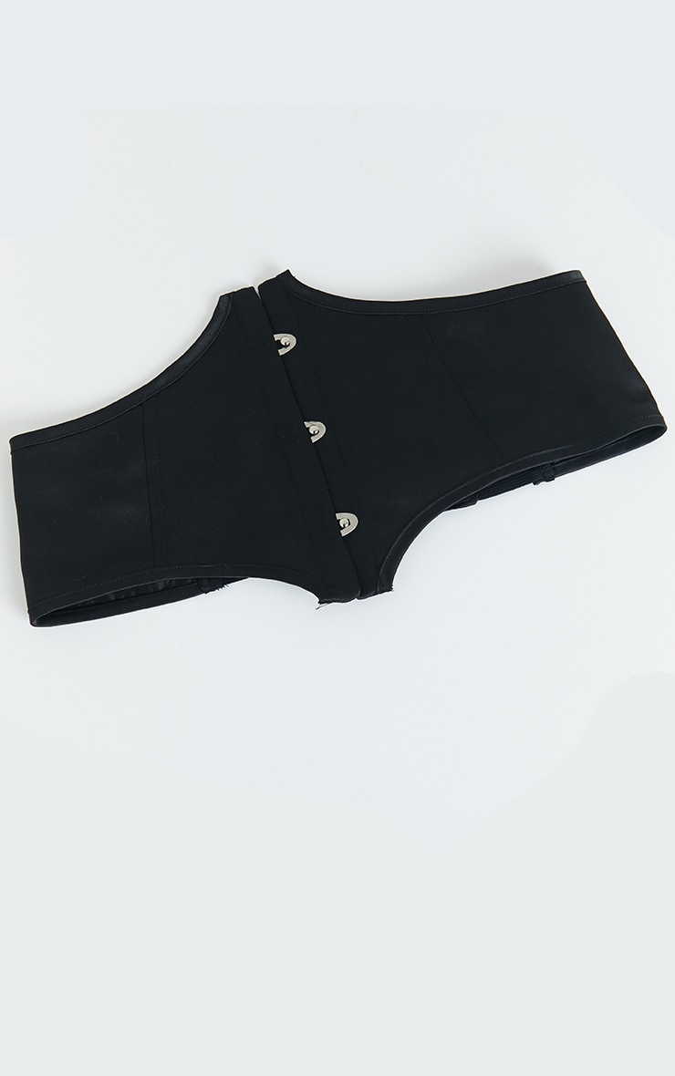 Black Satin Corset Belt Accessories PrettyLittleThing