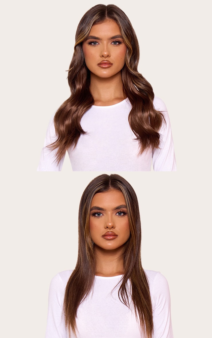 Lullabelz Extensions de cheveux brossées à vagues 18" Hidden Halo - Chestnut image 3