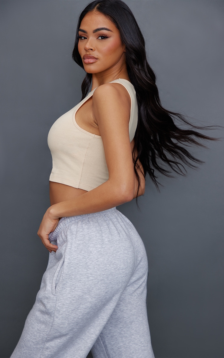 Sand Soft Cotton Racer Crop Top image 2