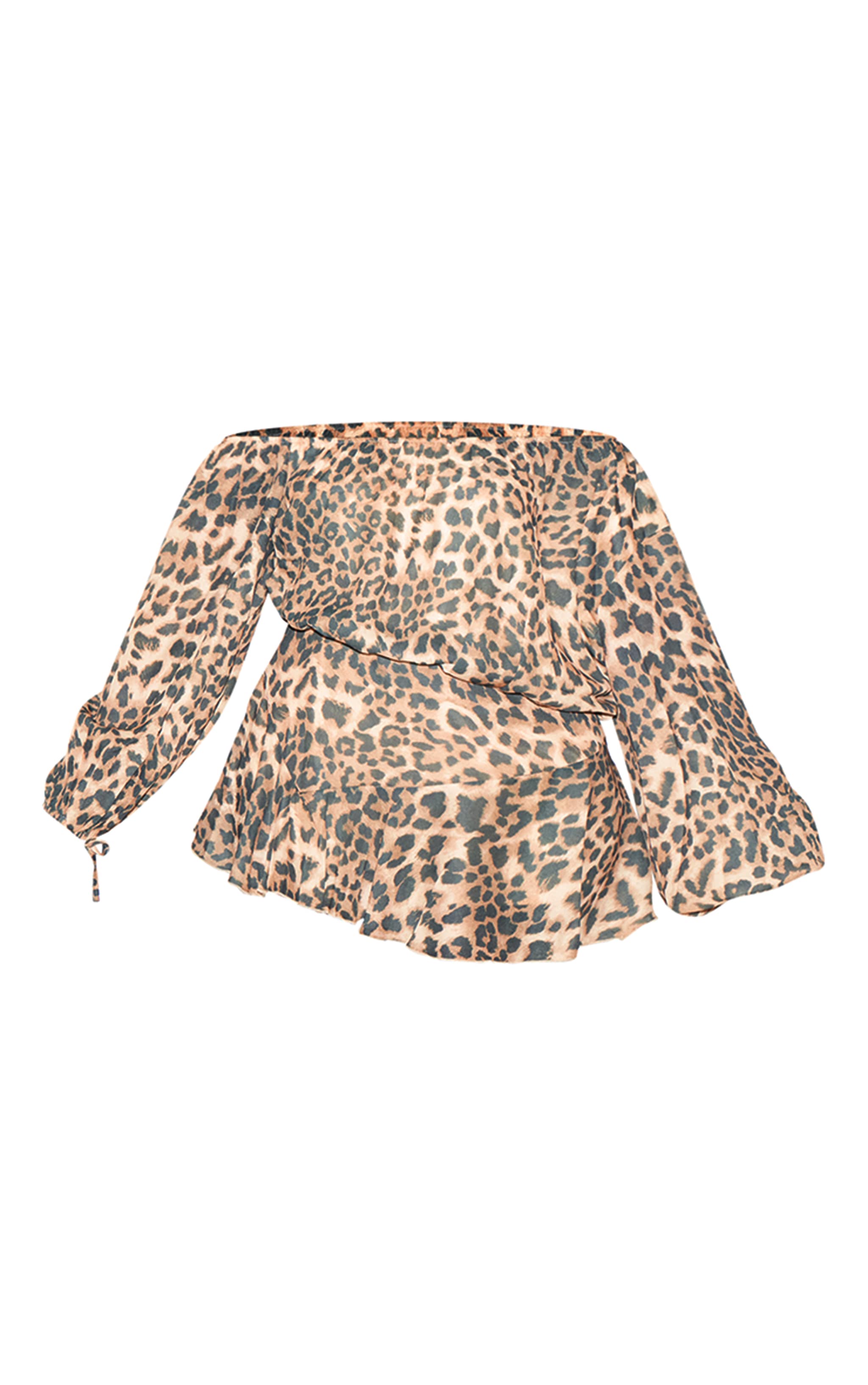 Leopard Chiffon Bardot Floaty Detail Skort Playsuit image 5