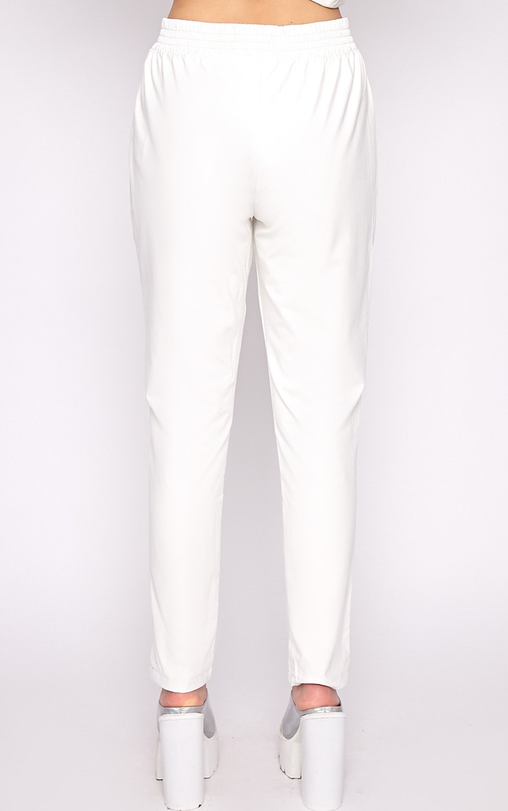 White leather joggers womens clearance