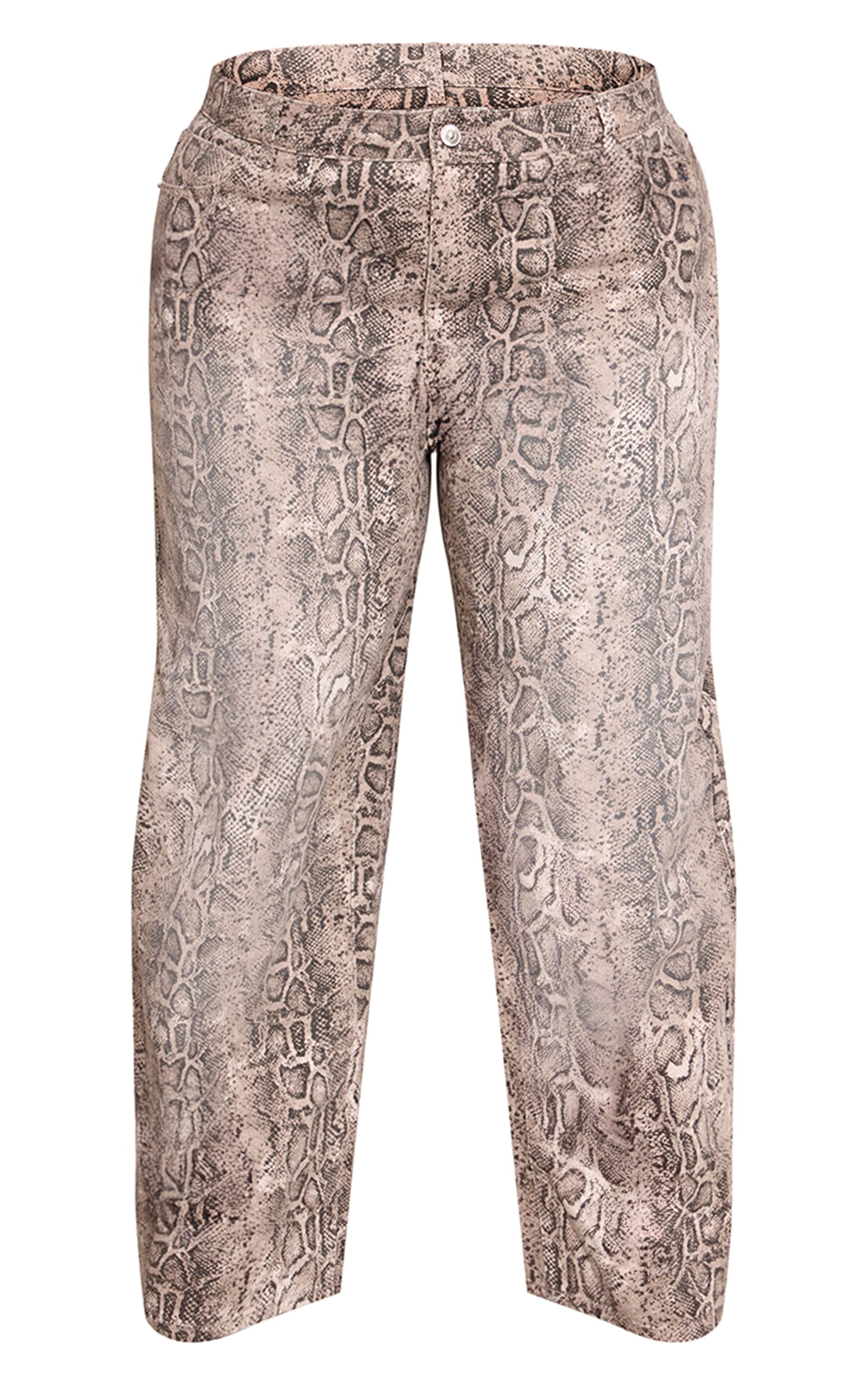 Plus Snake Print Split Hem Jeans image 5
