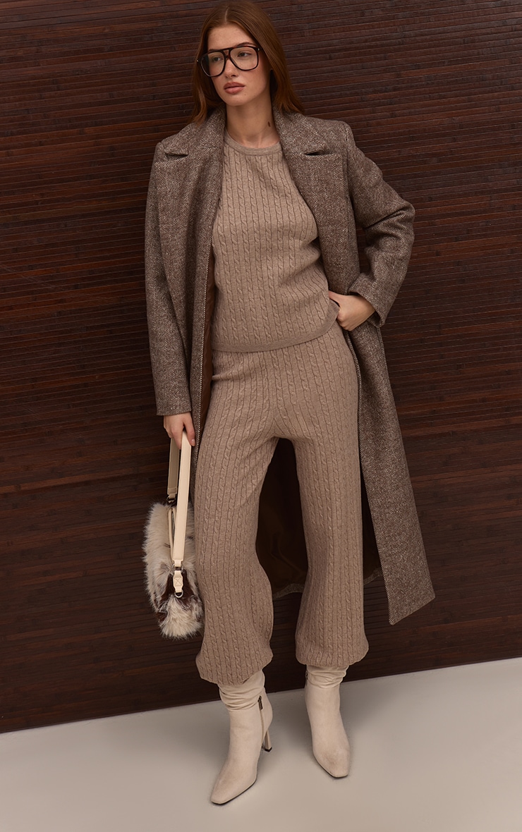 Stone Baby Cable Knit Wide Leg Pants  image 1