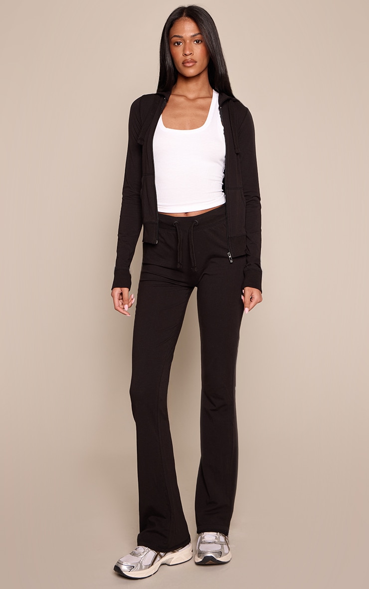 Tall Black Low Rise Skinny Flare Pants image 1