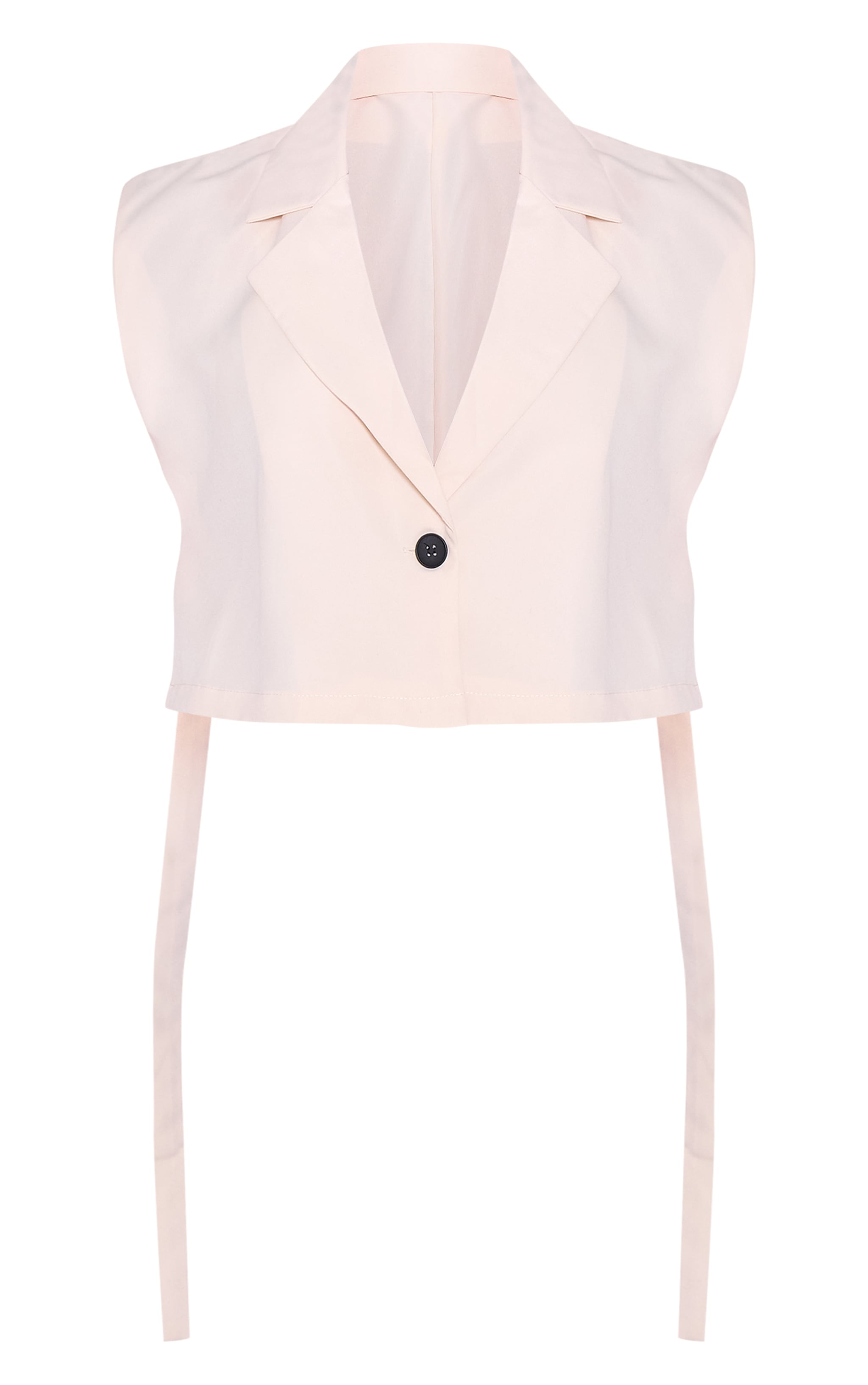 Cream Tailored Button Oversized Waistcoat image 5