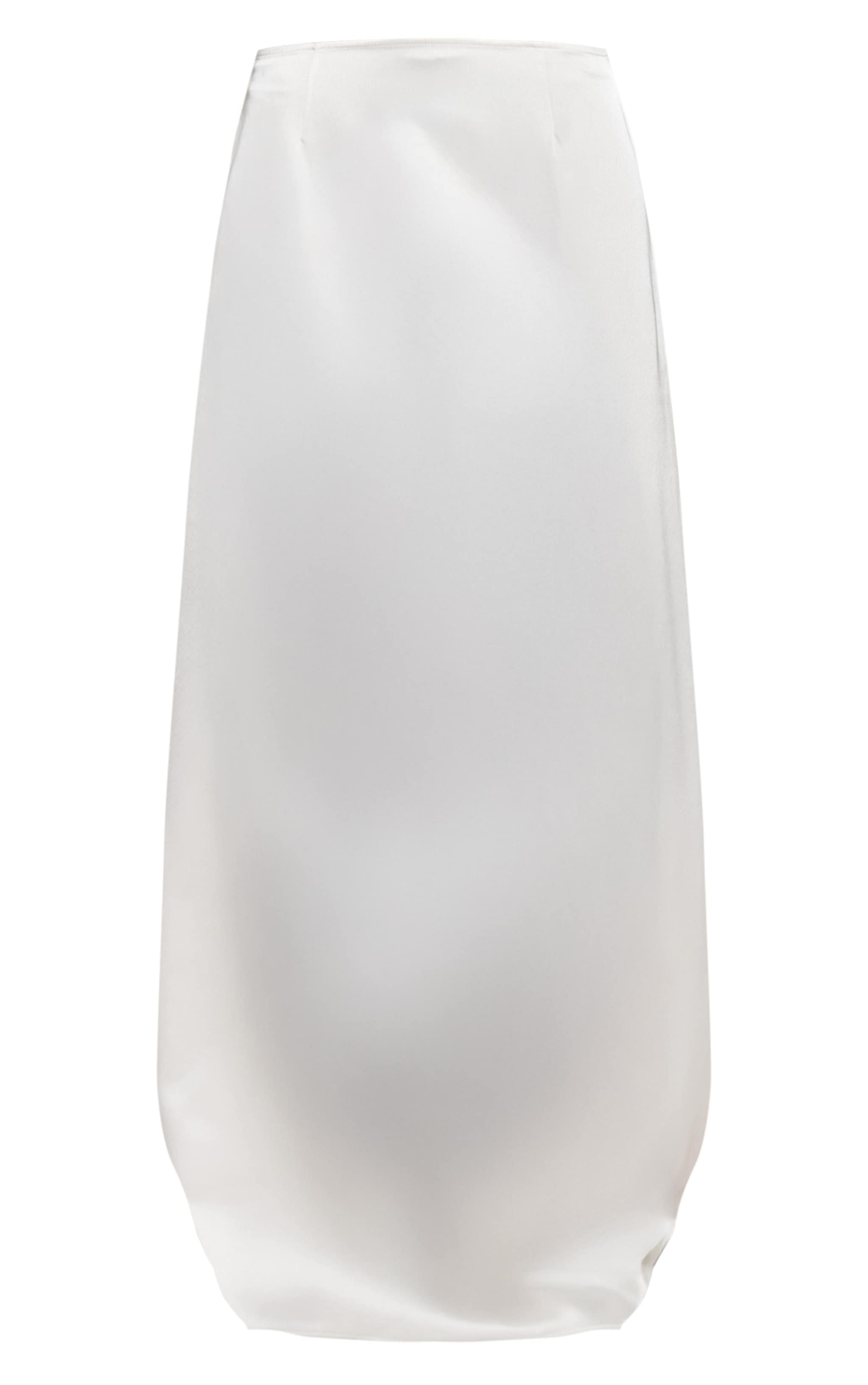 Cream Satin Low Rise Floaty Maxi Skirt image 5