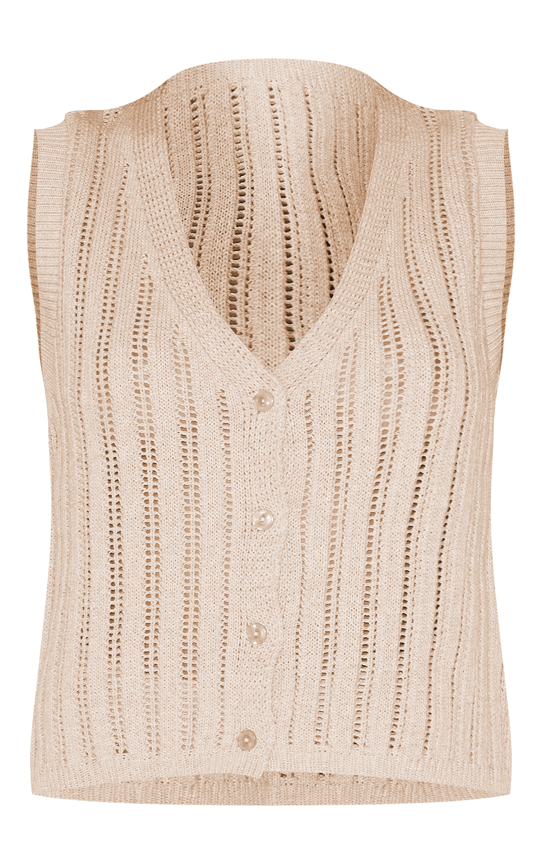 Petite Natural Knitted Sleeveless Vest image 5
