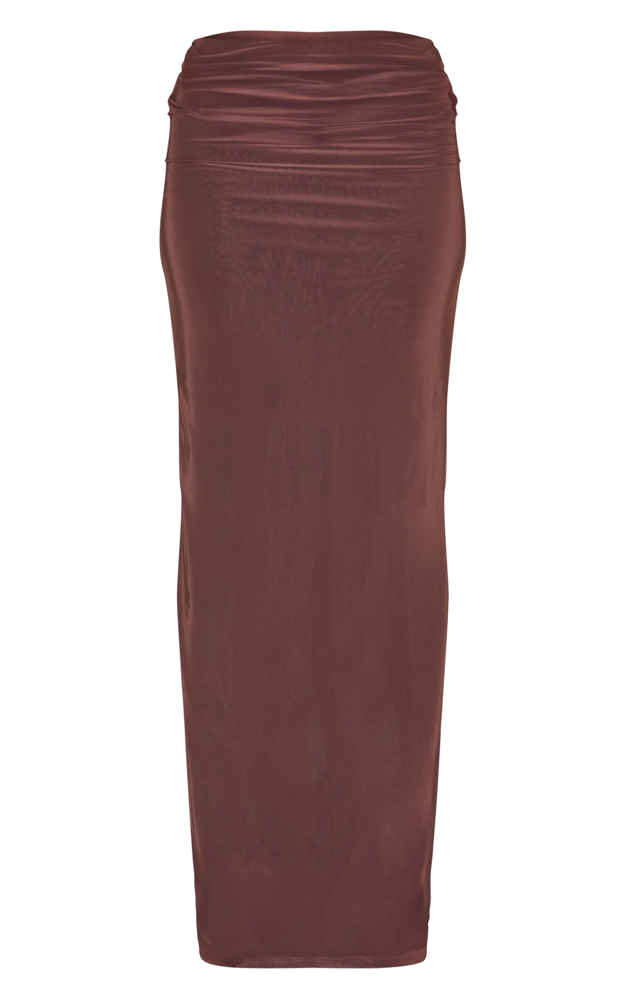 Deep Chocolate Double Layer Slinky Maxi Skirt image 5