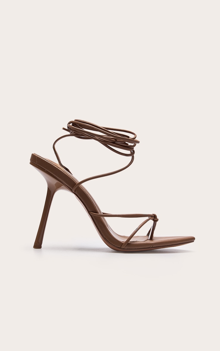 PLT Label Tobacco Strappy Tie Thong Heel image 2