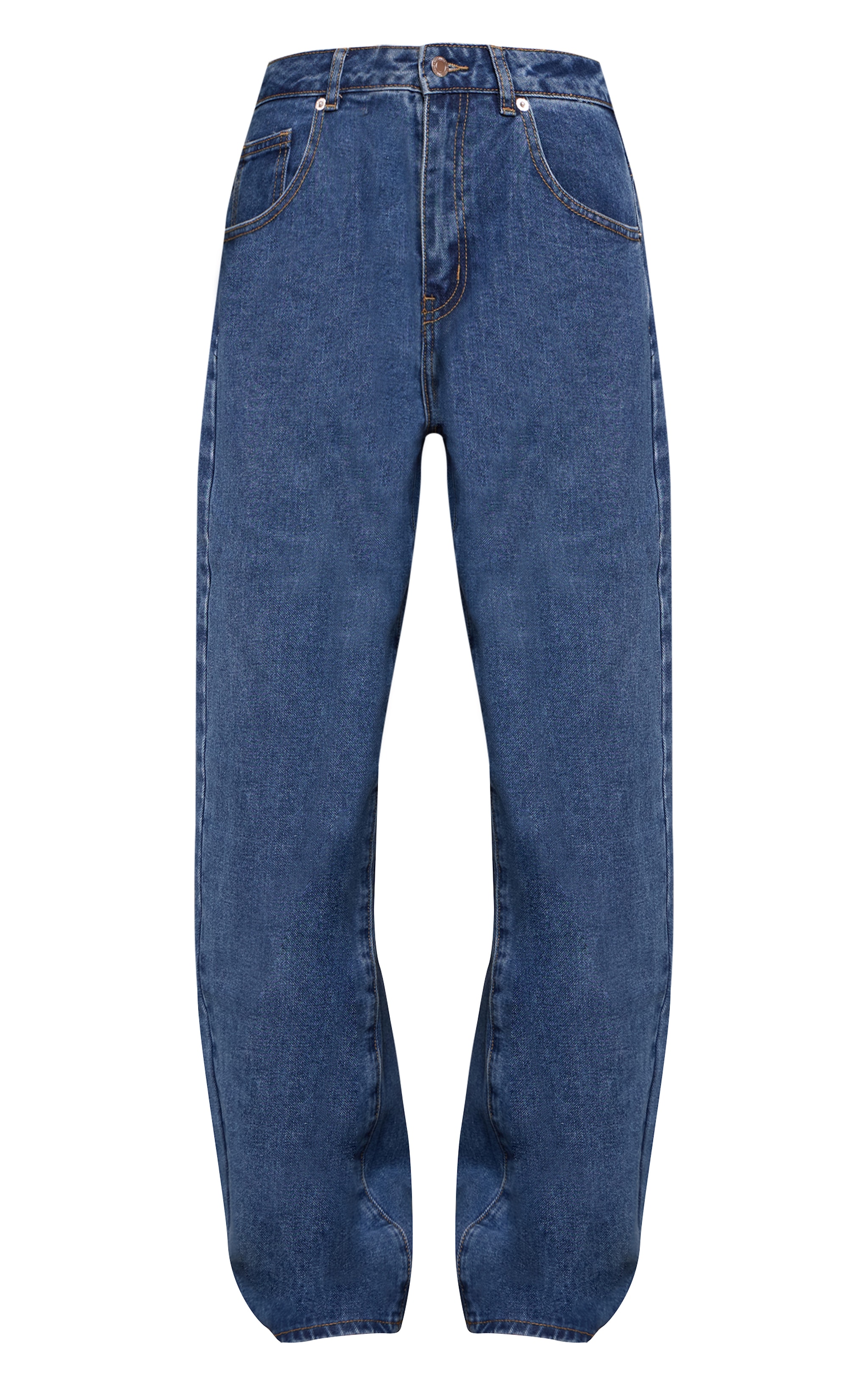 Mid Blue Wash Dipped Back Style Boyfriend Jeans image 5