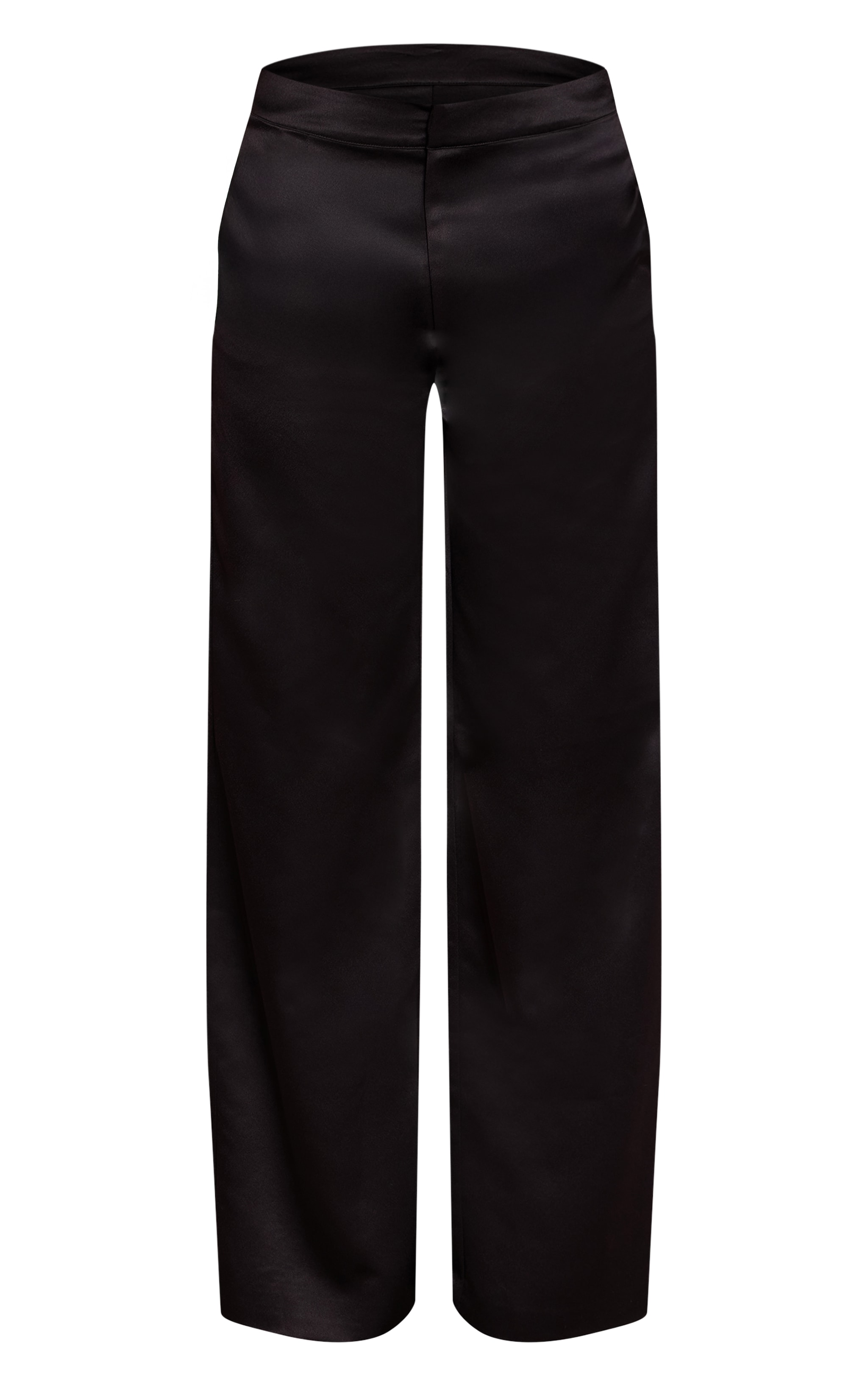 Black Satin Straight Leg Tailored Pant image 5