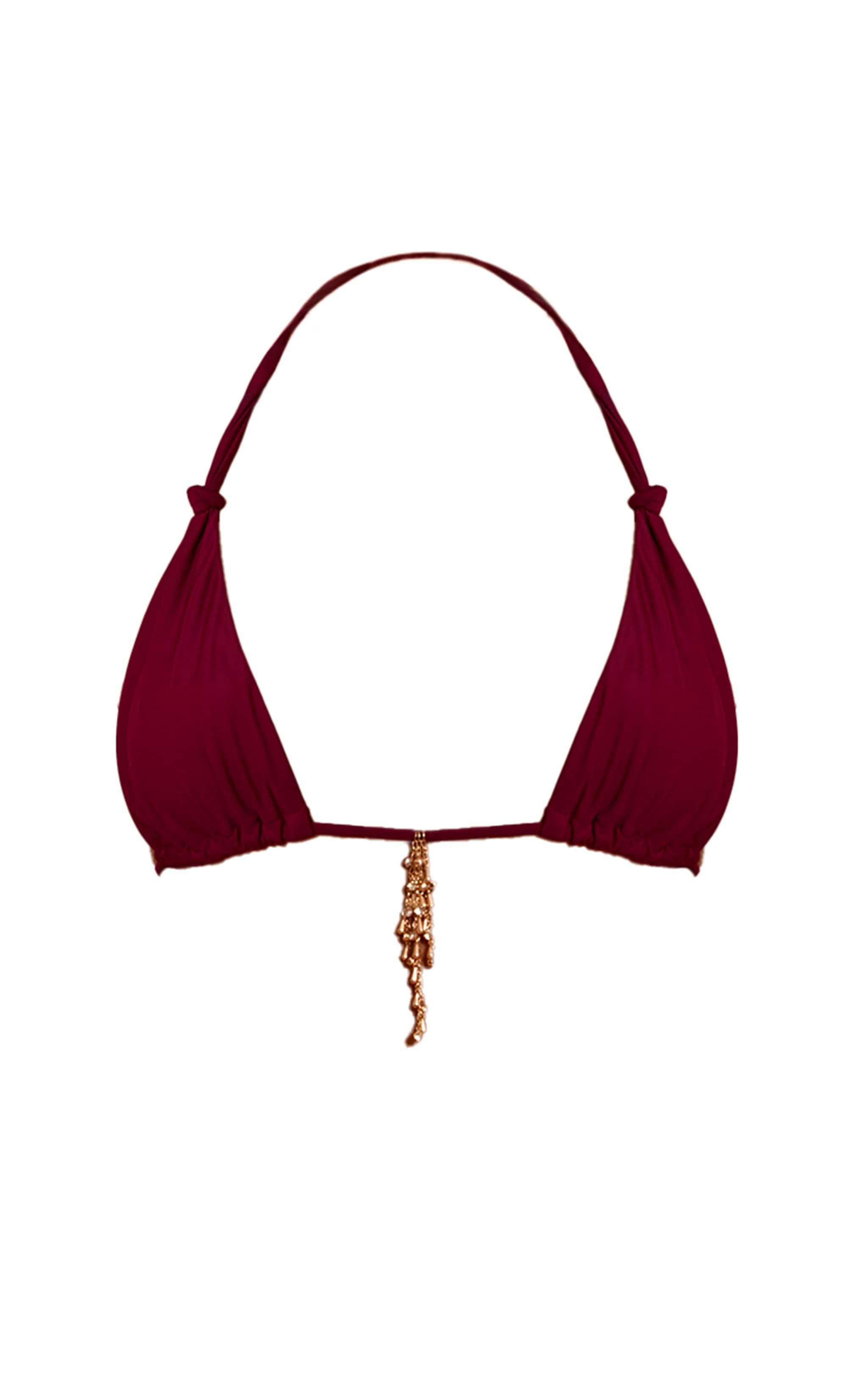 Haut de maillot de bain triangle prune à breloque image 5