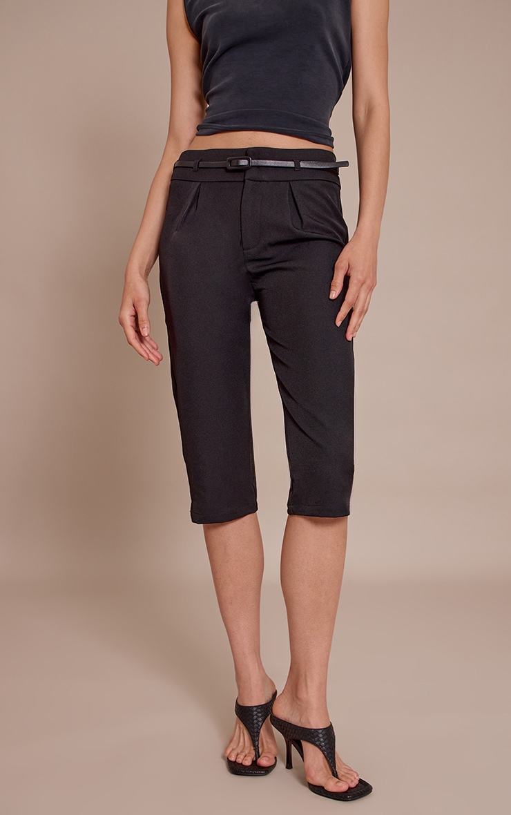 Black Woven Belt Detail Capri's image 2