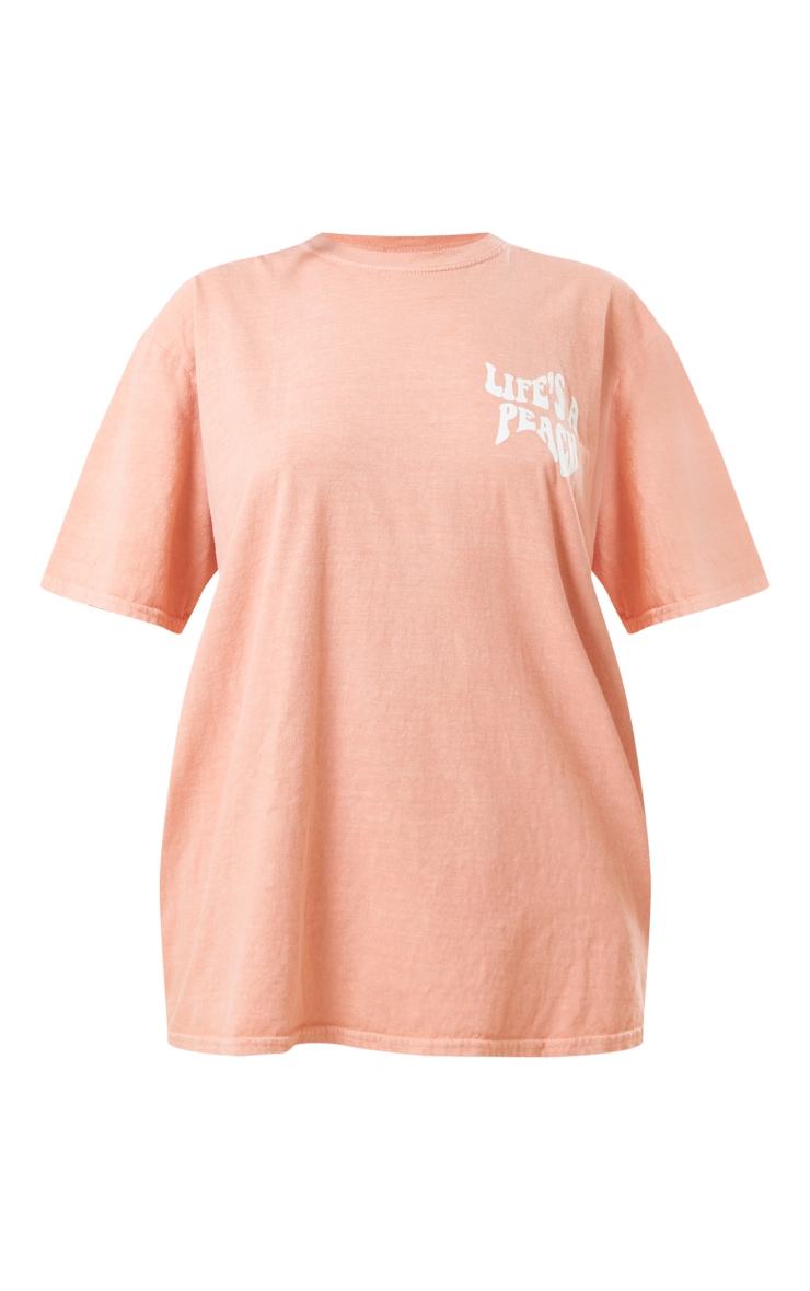 Coral Washed Lifes A Peach Printed T Shirt image 5