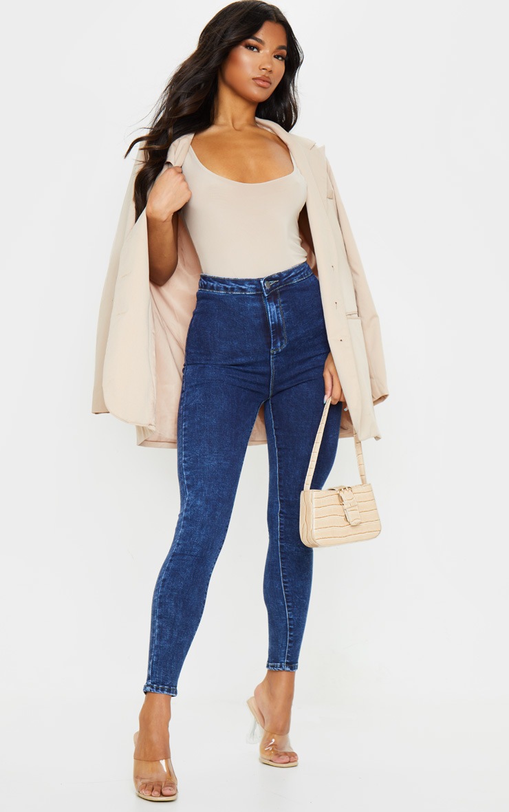PRETTYLITTLETHING - Jean skinny disco bleu indigo délavé