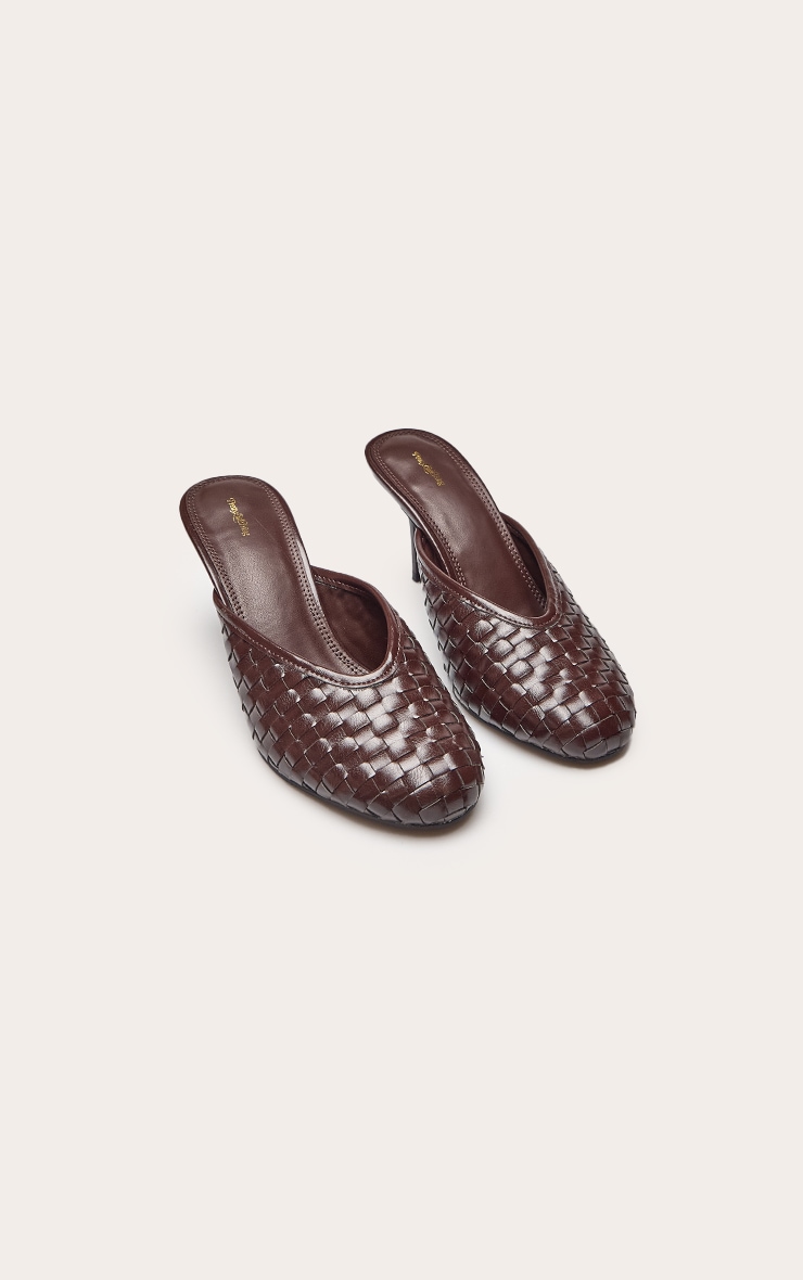 Chocolate Hand Woven Round Toe Mule image 3