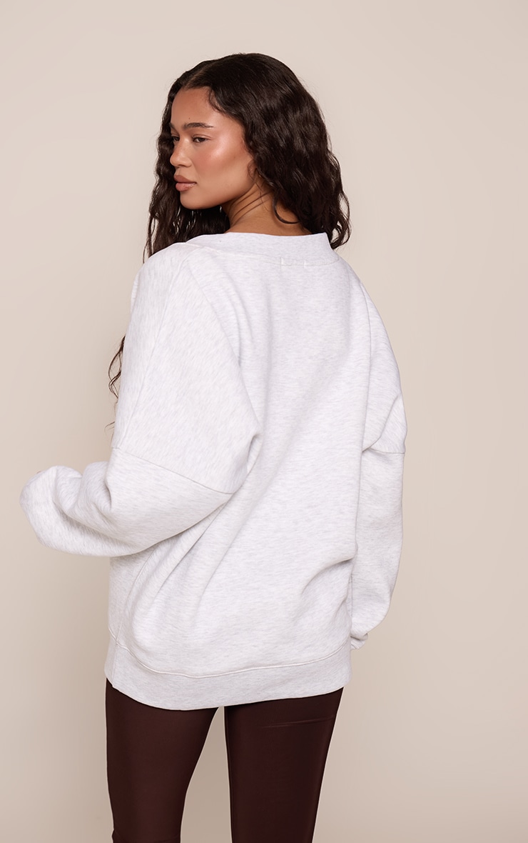 Ash Grey Health Club V Neck Sweatshirt image 2