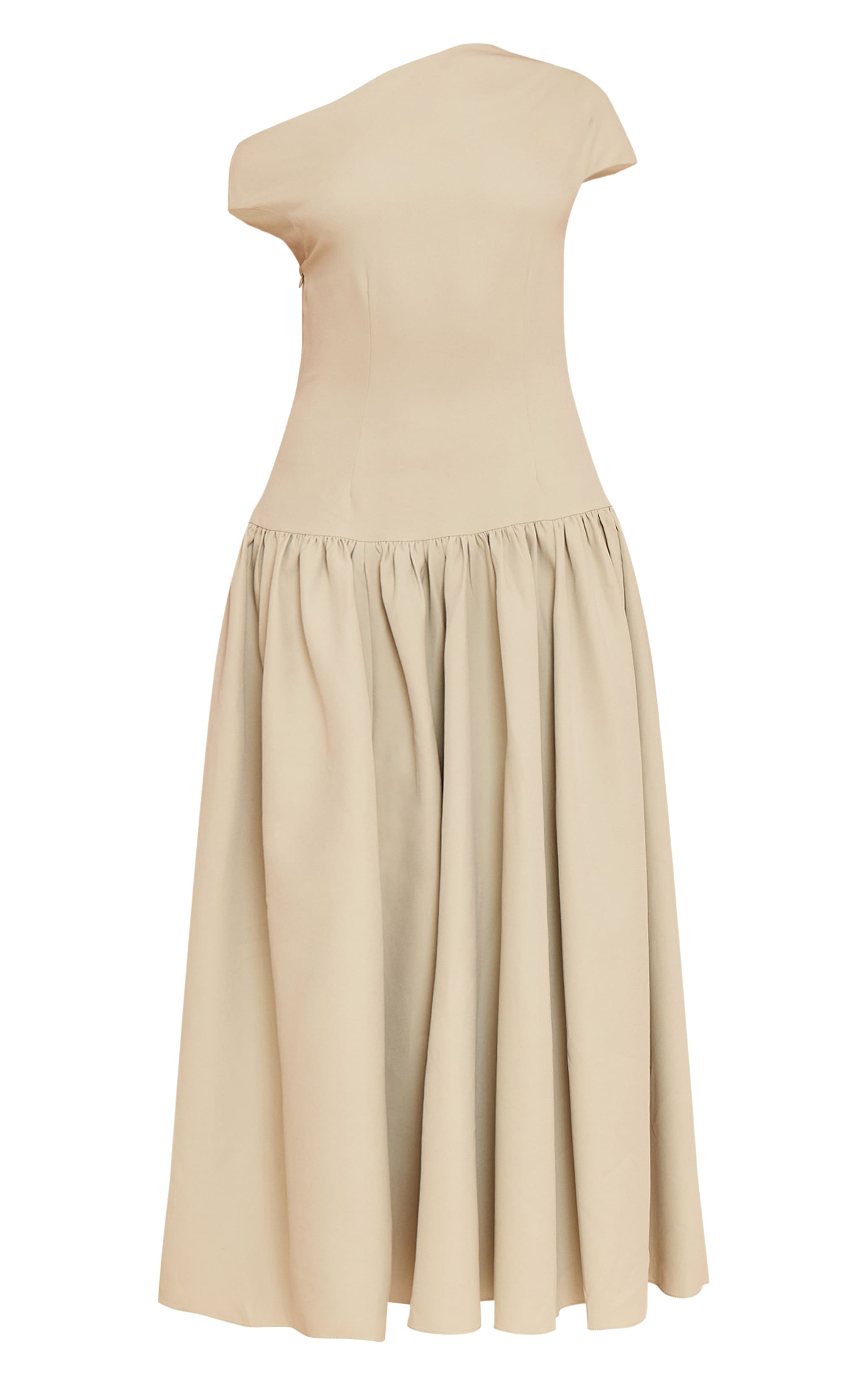 Petite Sage Tailored Asymmetrical Gathered Midaxi Dress image 5