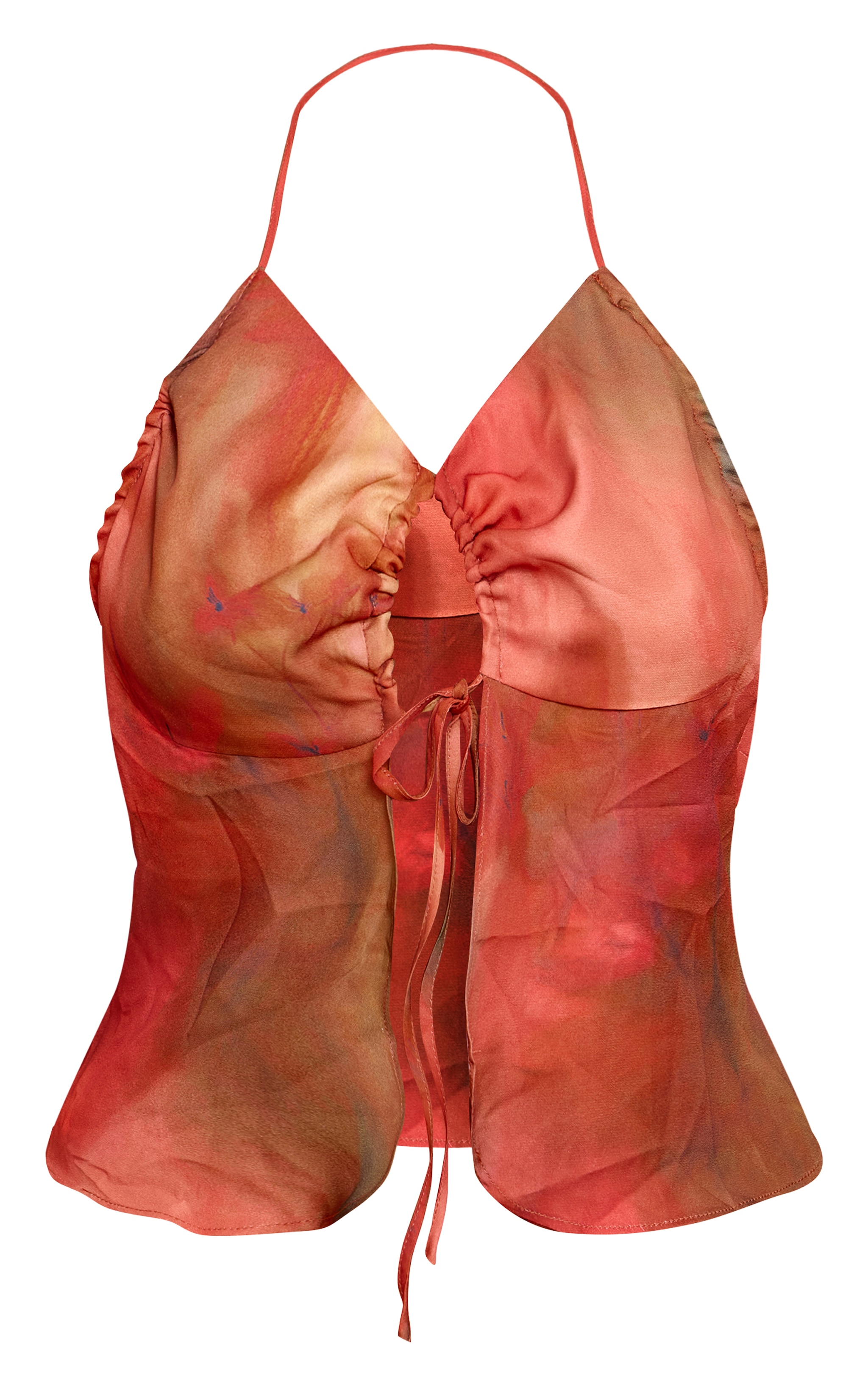 Multi Floral Printed Split Hem Halterneck Cami Top image 5