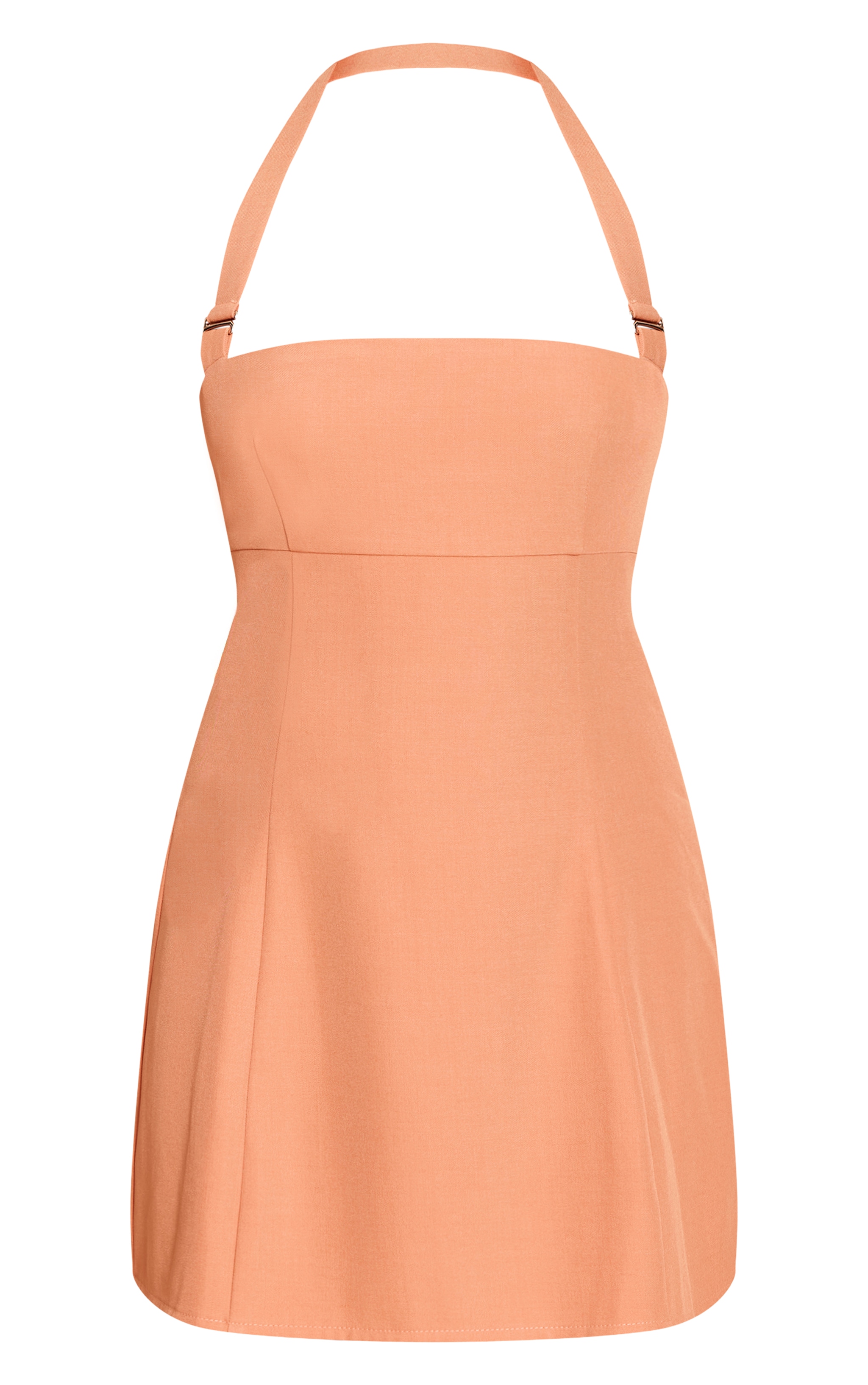 Orange Buckle Detail Halterneck Shift Dress image 5