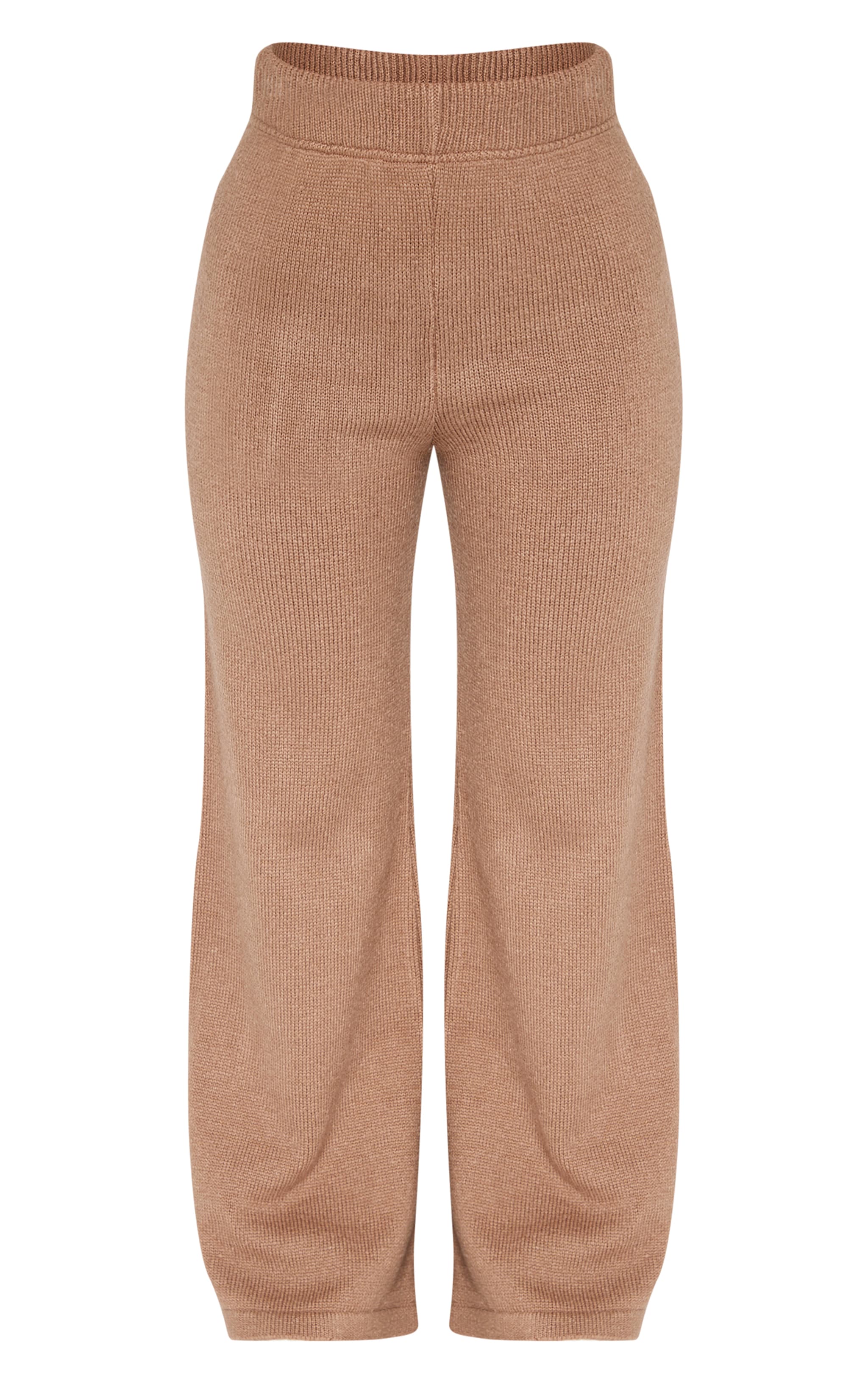 Petite Taupe Marl Soft Knit Wide Leg Pants image 5