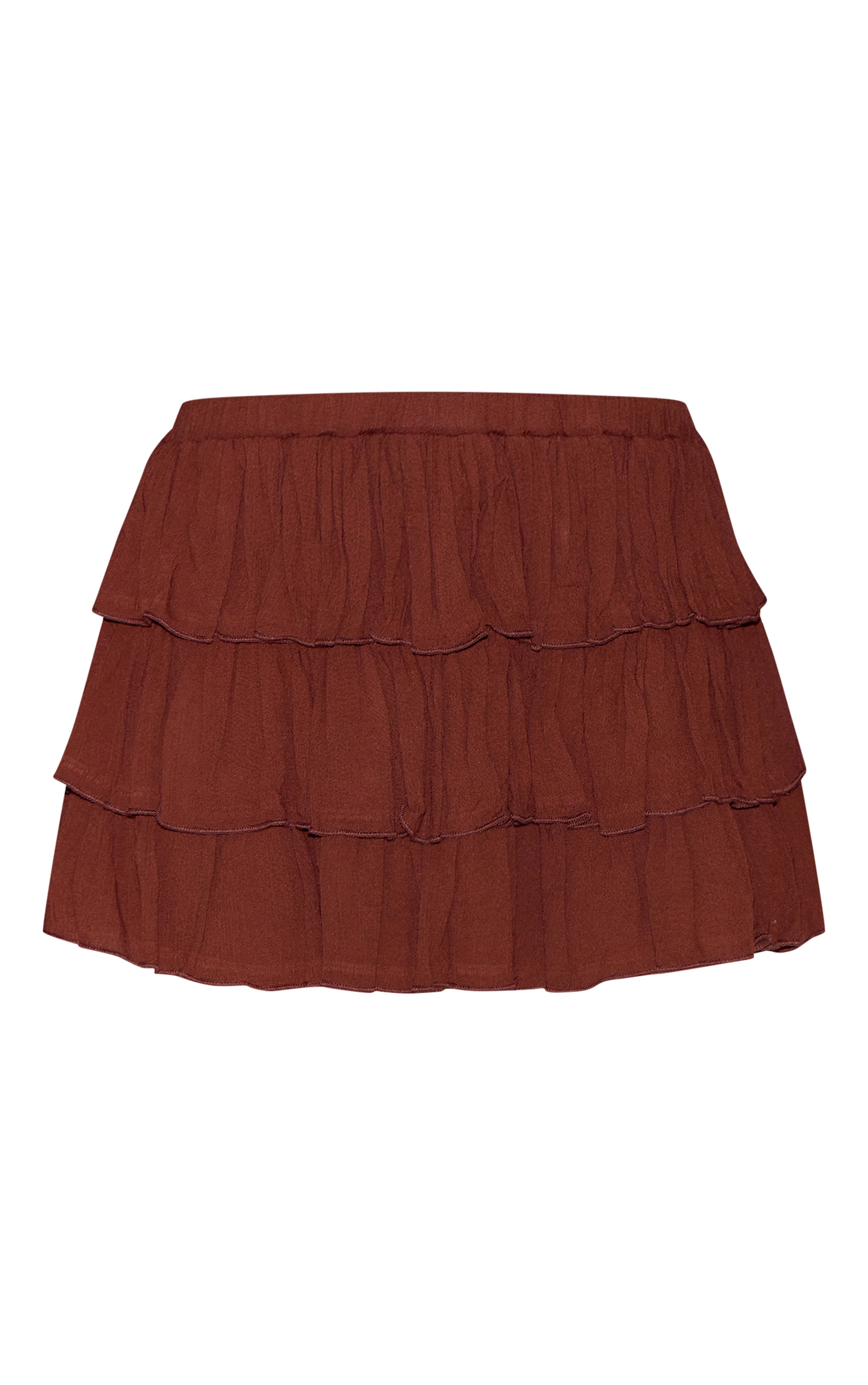 Petite Chocolate Cheesecloth Ruffle Mini Skort image 6