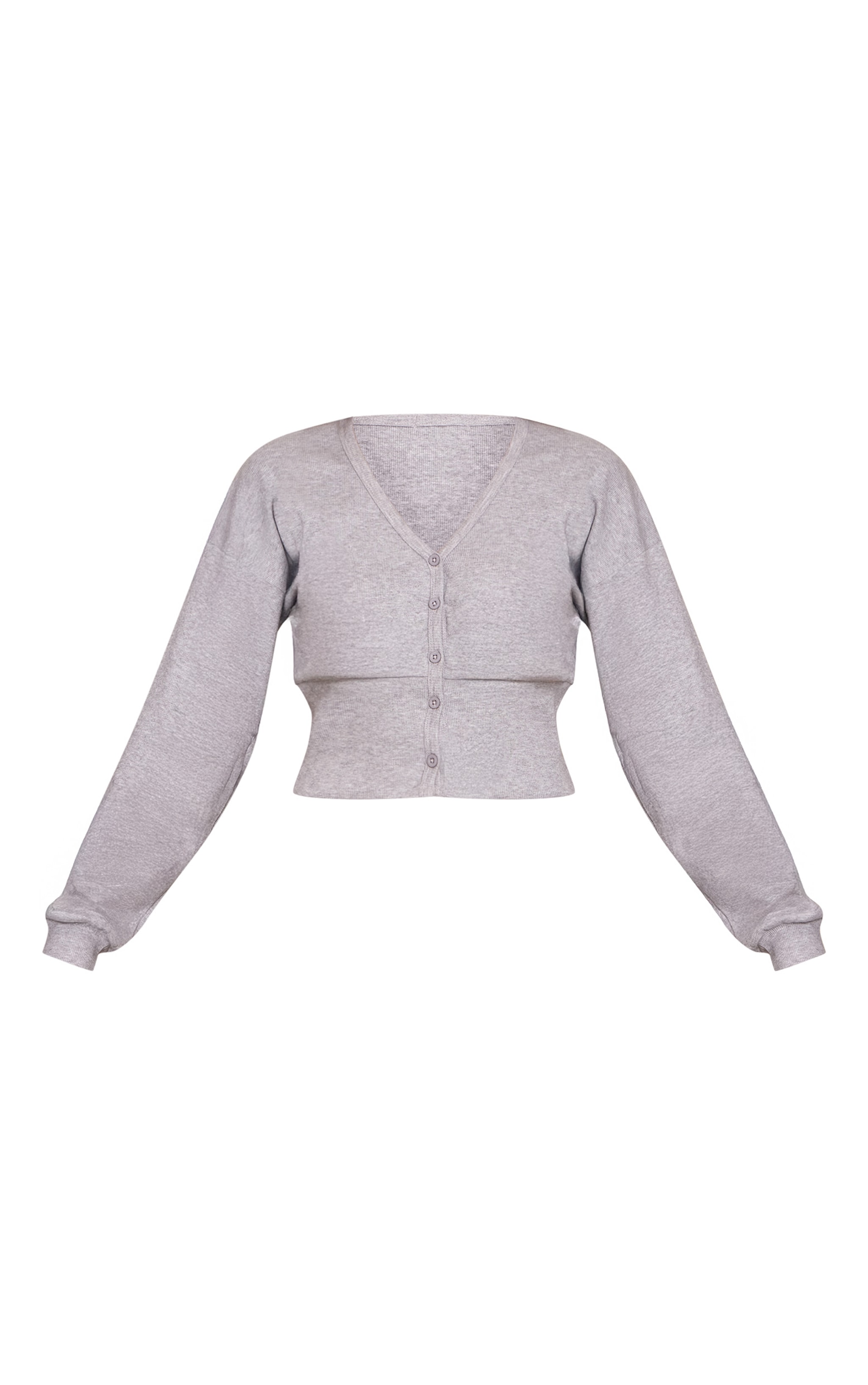 Grey Marl Soft Rib Cinched Waist Cardigan image 5