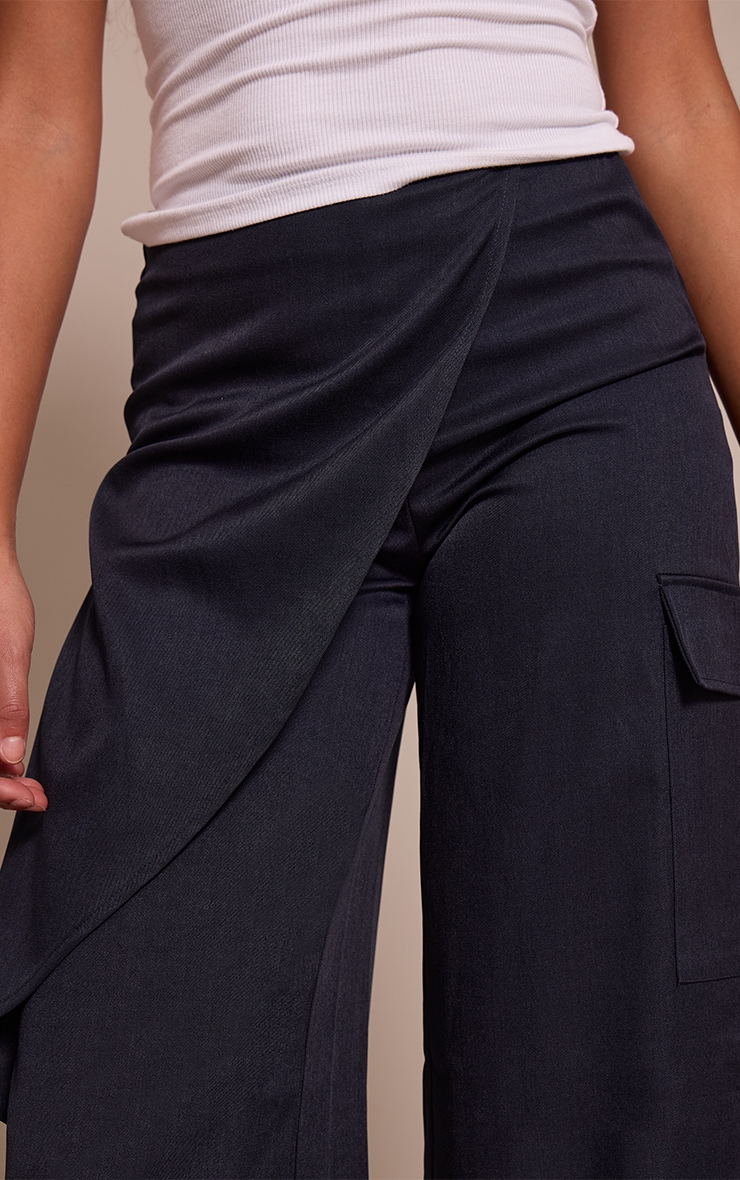 Tall Navy Woven Wrap Detail Cargos  image 4