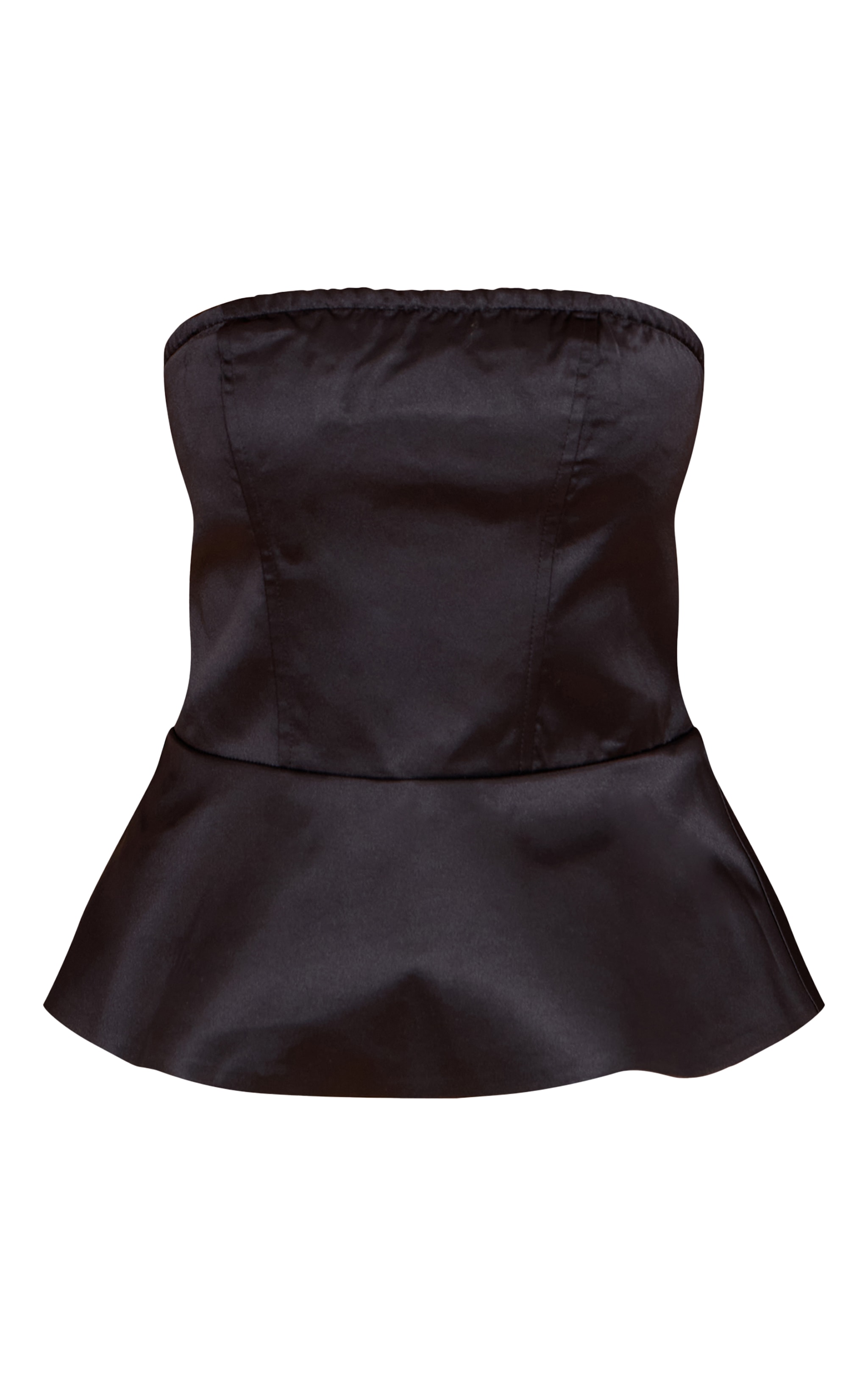 Black Satin Peplum Corset image 5