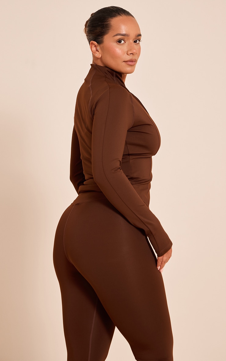 Shape Chocolate Sculpt Seam Detail Long Sleeve Zip Front Jacket image 2
