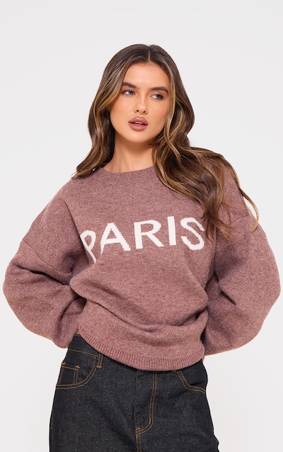 Mocha Paris Jacquard Knitted Jumper