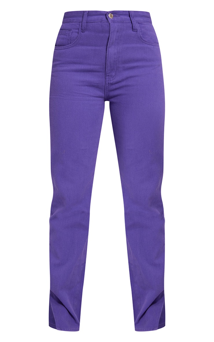 Purple Long Leg Split Hem Jeans image 5