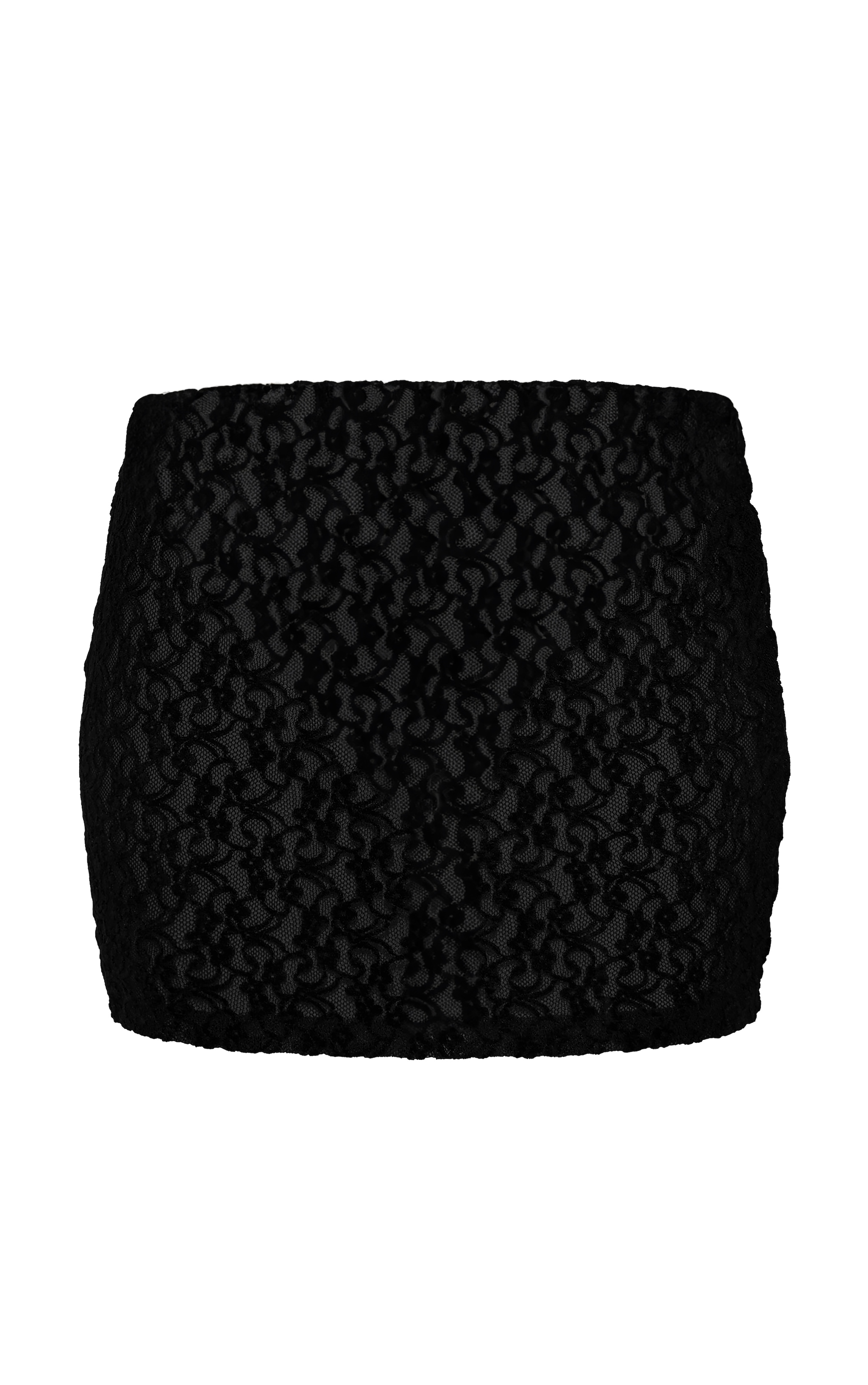 Micro jupe en dentelle velours noire image 6
