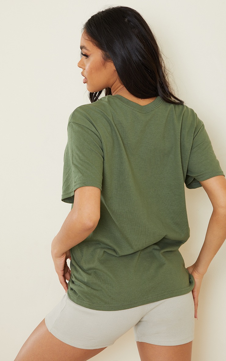 Khaki Boyfriend T Shirt Tops PrettyLittleThing IE