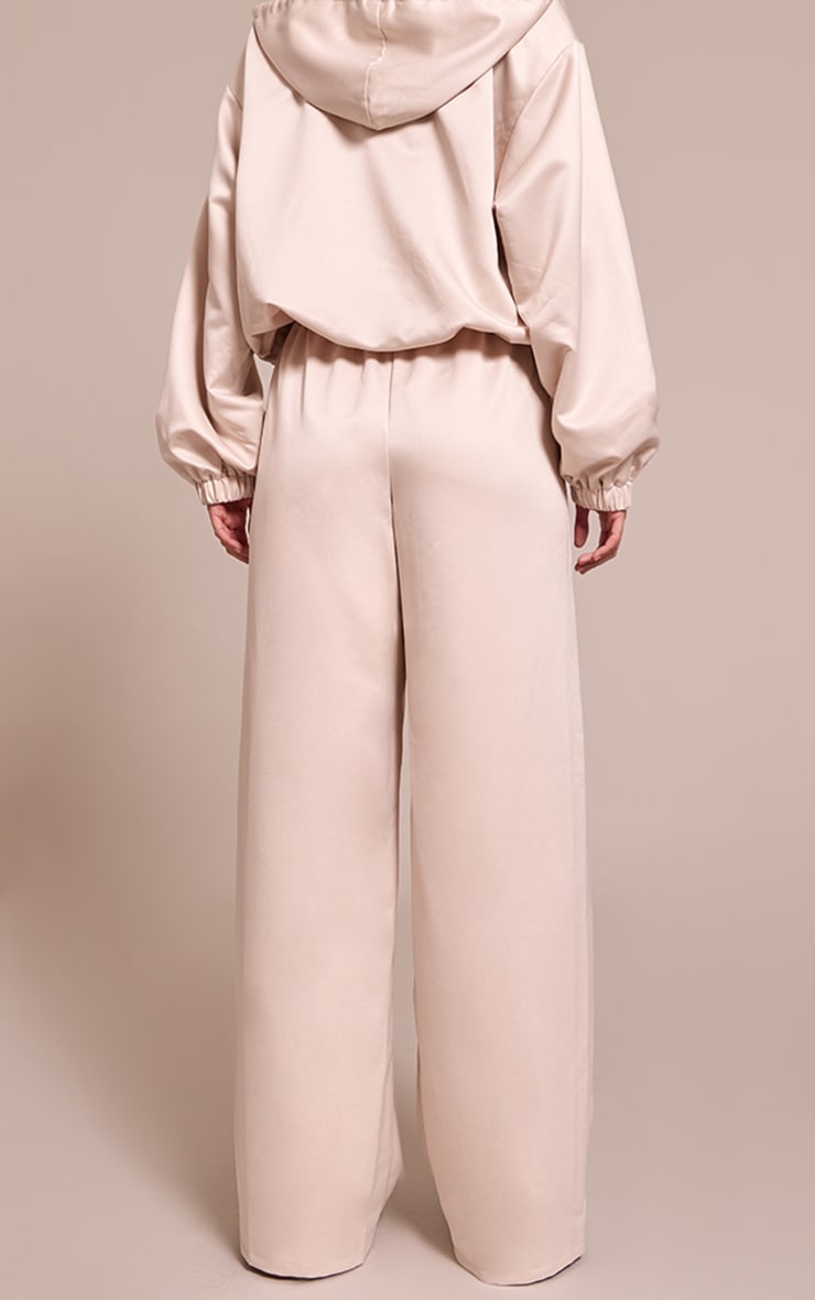 Oyster Satin Wide Leg Pants image 3