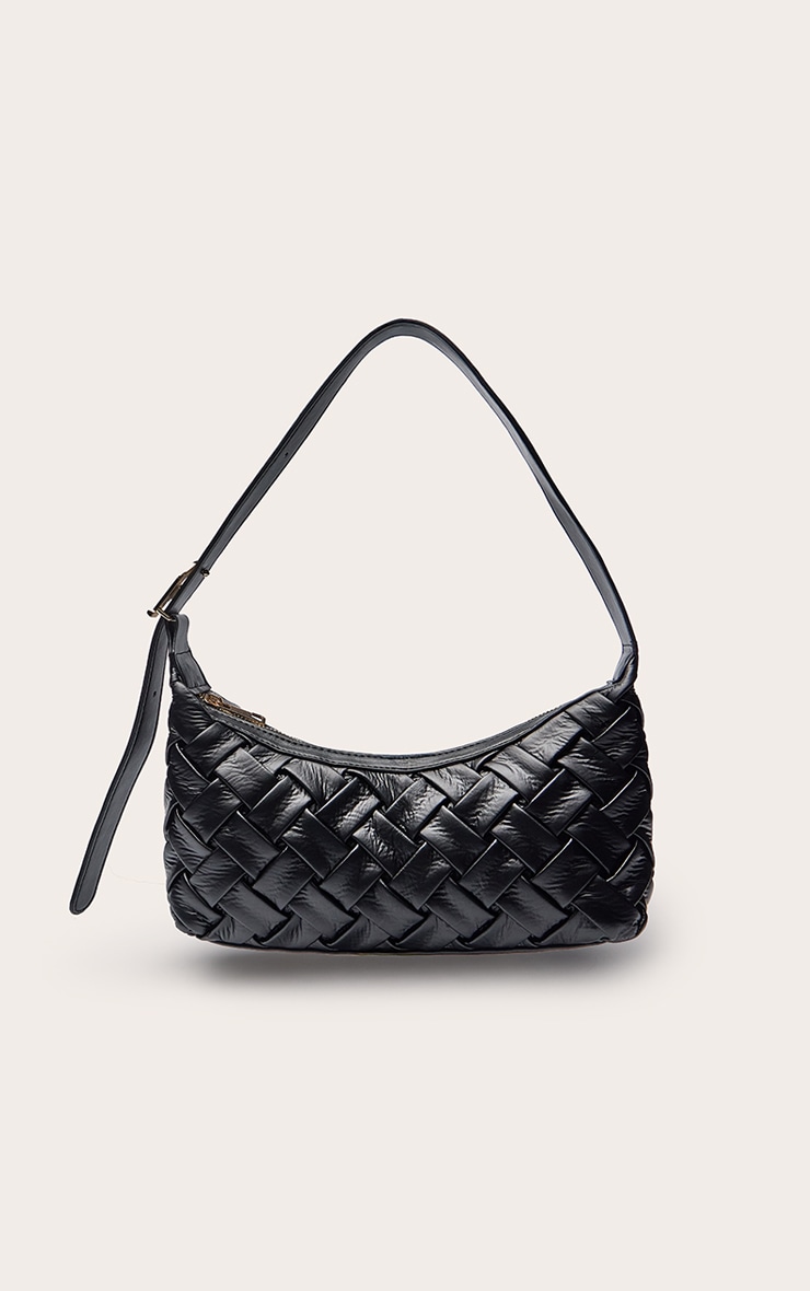Black Hand Weave Shoulder Bag image 2