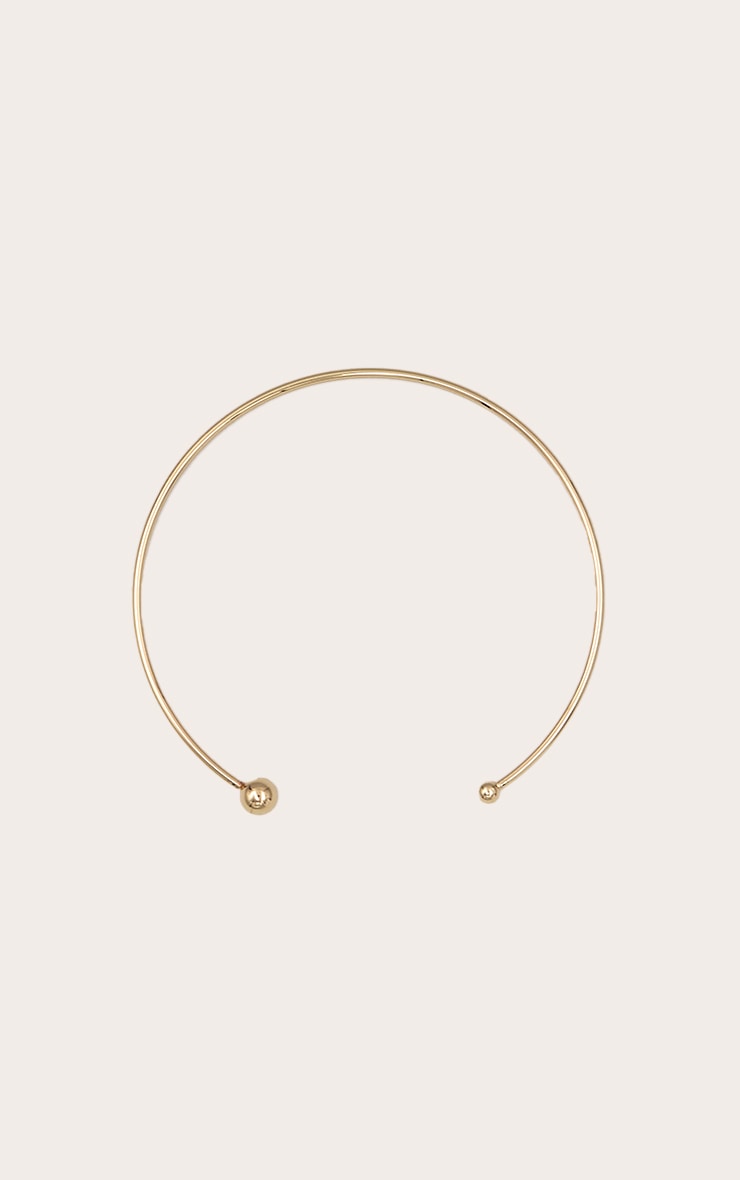 Collier rond lisse doré image 2