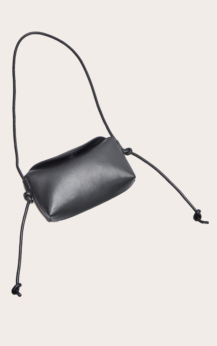 Black Soft PU Spaghetti Strap Cross Body Bag image 3