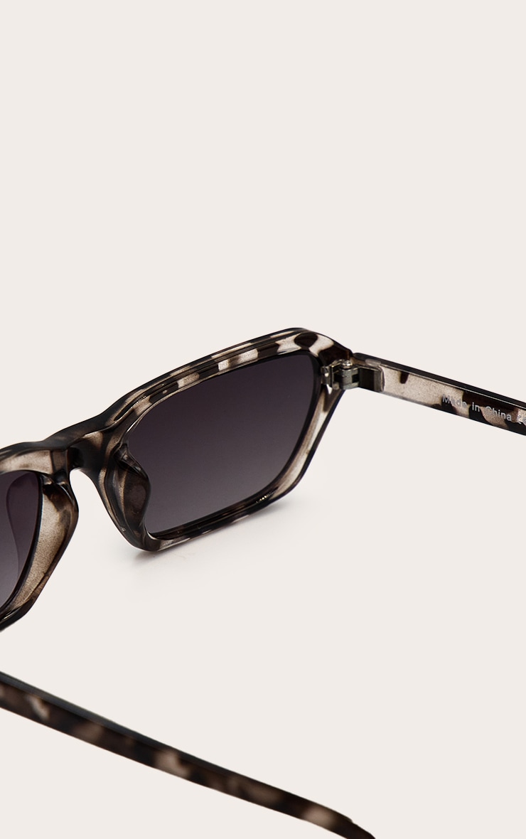 Snow Leopard Rectangle Frame Sunglasses image 4